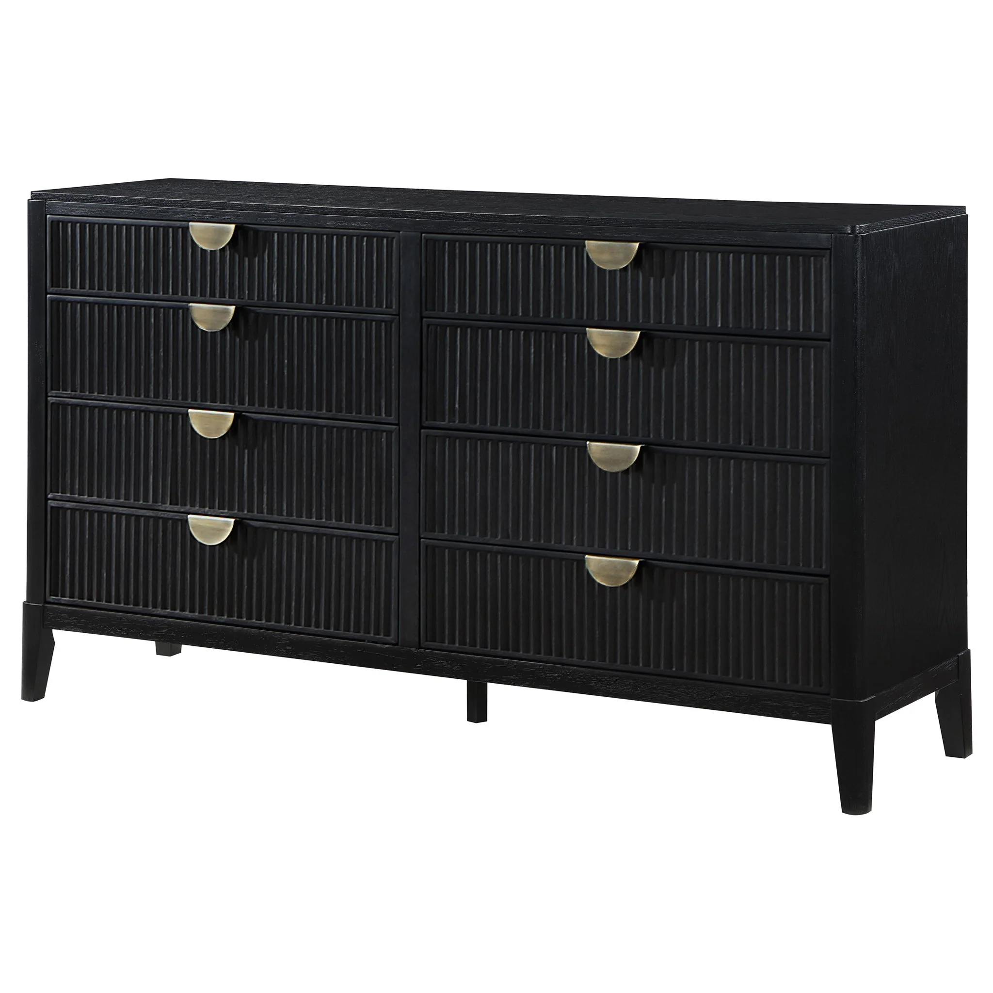 Mason - 8 Drawer Dresser With Fluted Design - Black - Image 6
