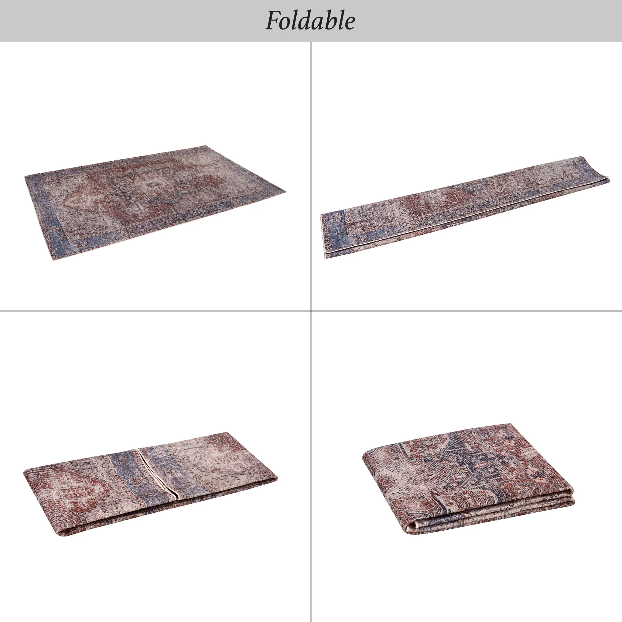 Maval - 3' X 5' Washable Area Rug - Burgundy - Image 3