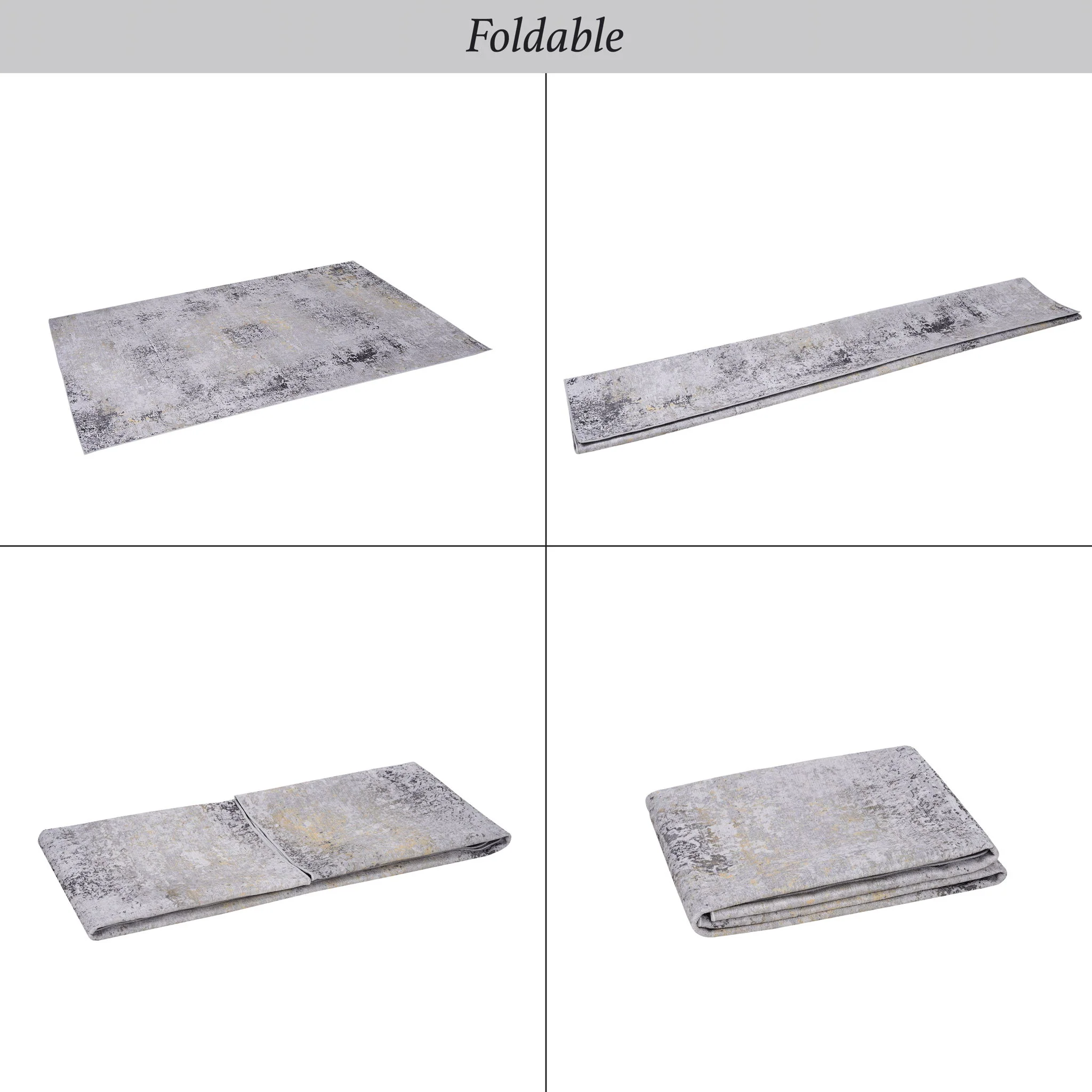 Maval - 8' X 10' Area Rug Washable - Gray / Gold - Image 4