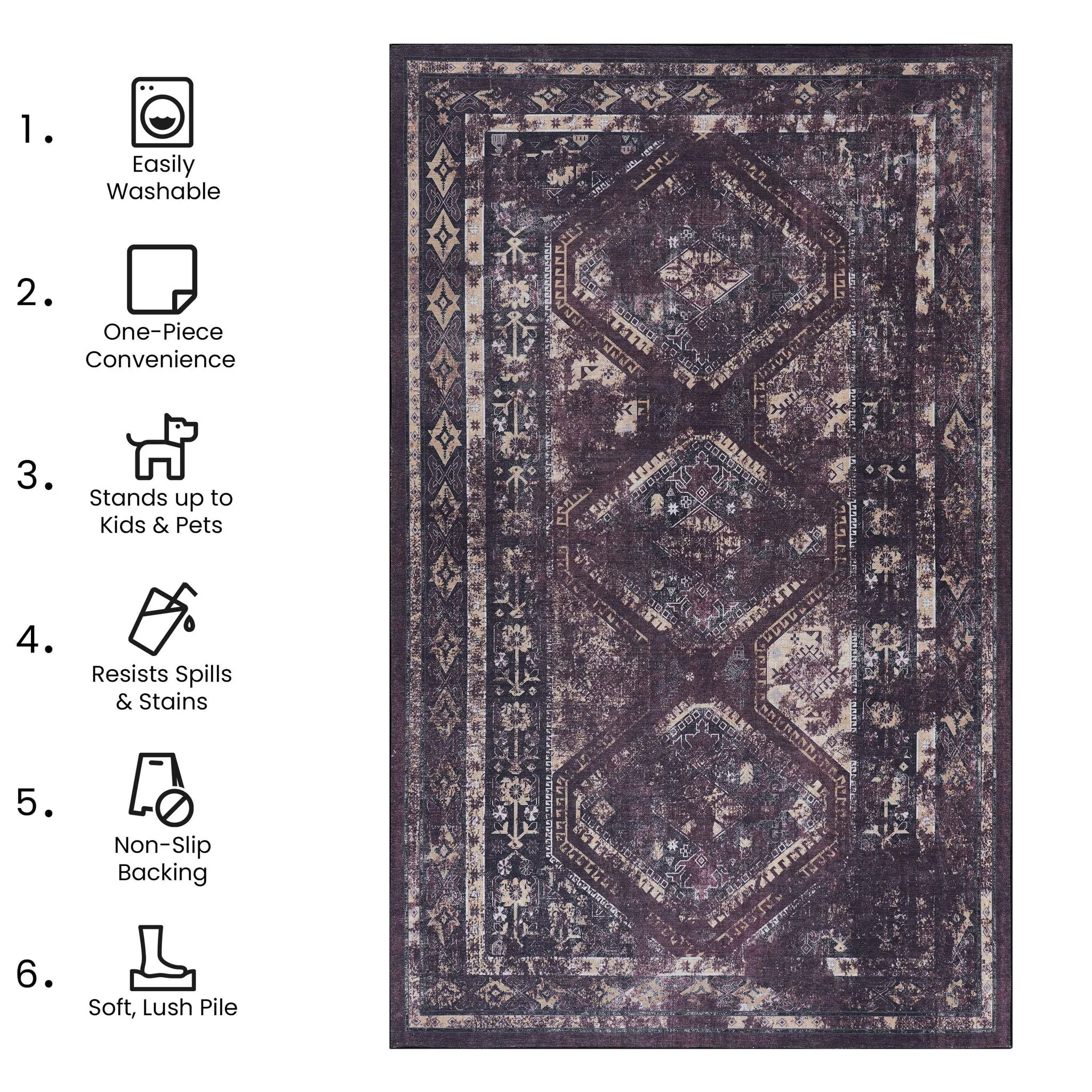 Maval - Trendy Area Rug, Washable - Image 11