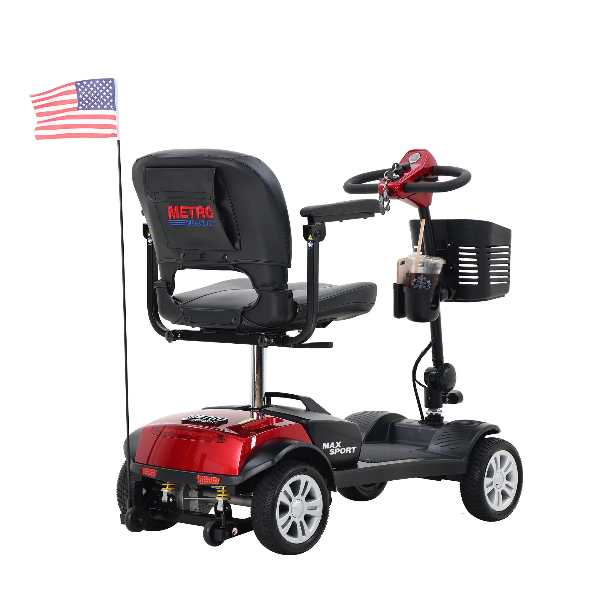 Max Sport - 4 Wheels Outdoor Compact Mobility Scooter With 2 Pieces X 12Ah Lead Acid Battery - Image 10