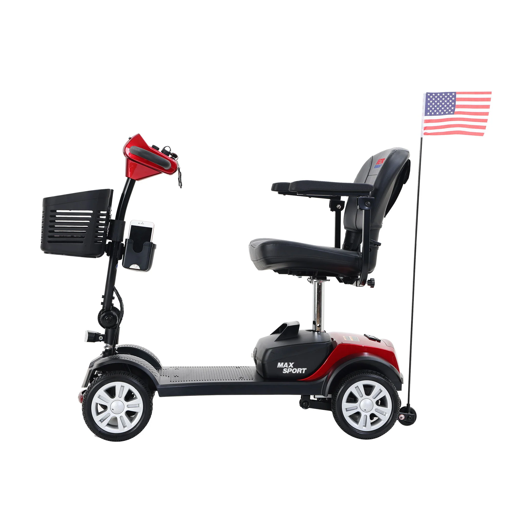 Max Sport - 4 Wheels Outdoor Compact Mobility Scooter With 2 Pieces X 12Ah Lead Acid Battery - Image 5