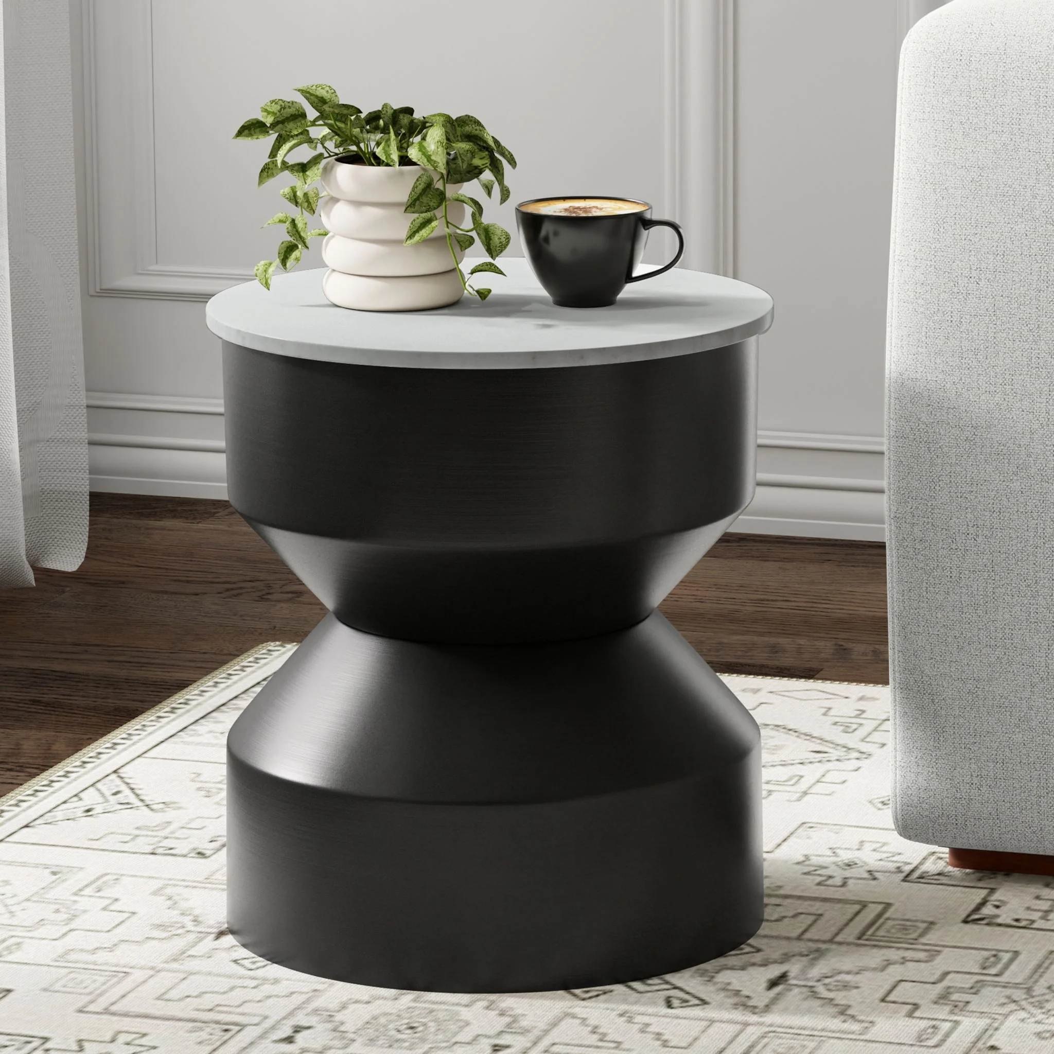Maxine - Side Table - Black White - Image 5