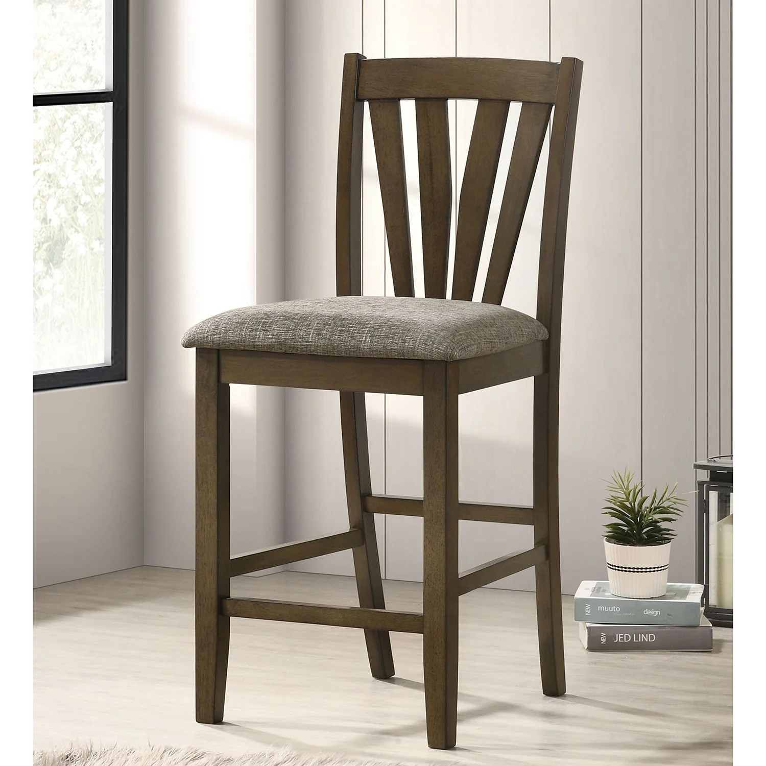 Maxine - Upholstered Counter Height Dining Side Chair (Set of 2) - Brown - Image 3
