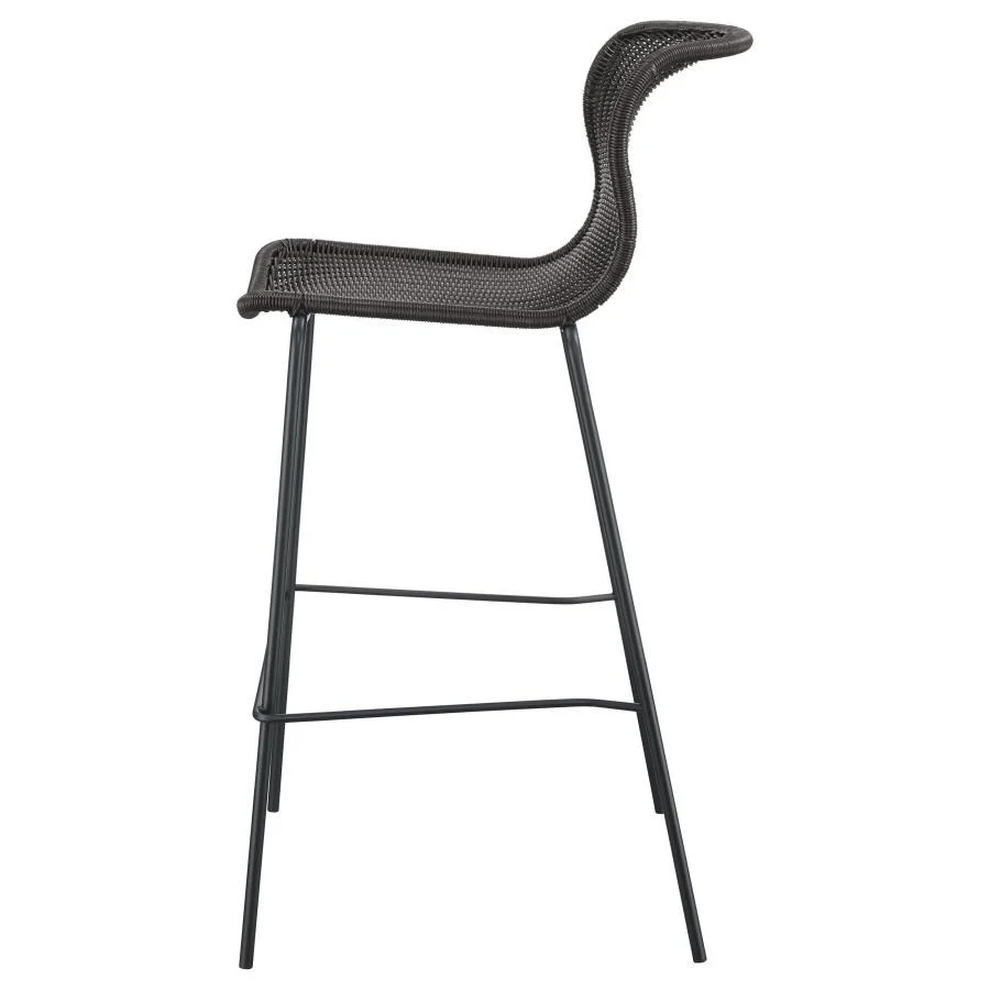 Mckinley Faux Rattan Metal Bar and Counter Chair Pair in Brown - Image 10