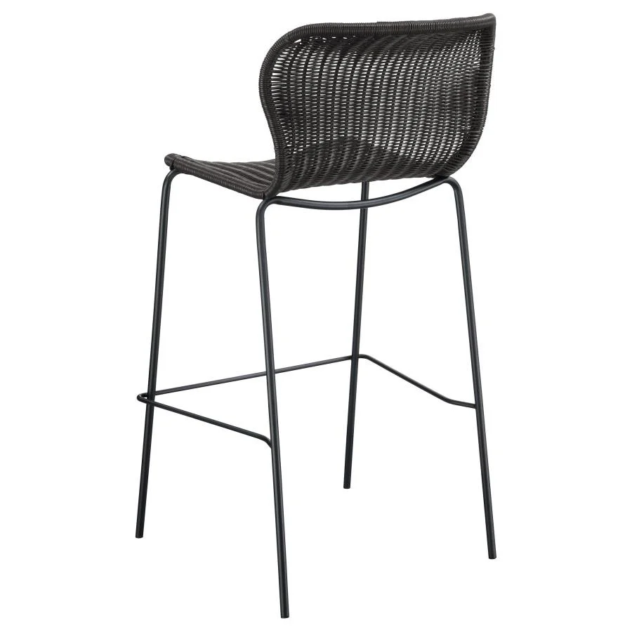 Mckinley Faux Rattan Metal Bar and Counter Chair Pair in Brown - Image 11