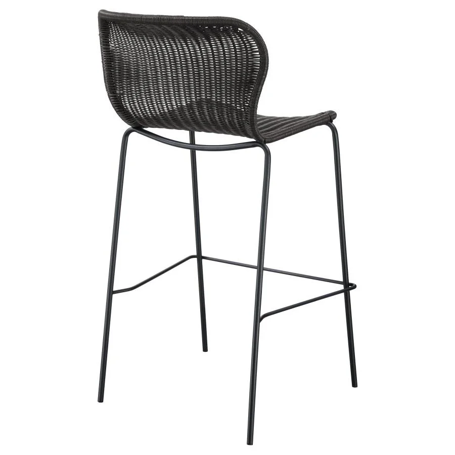 Mckinley Faux Rattan Metal Bar and Counter Chair Pair in Brown - Image 12