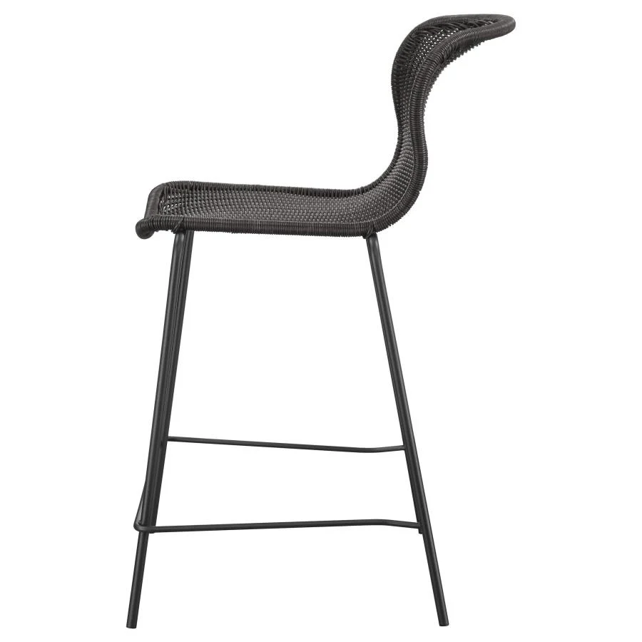 Mckinley Faux Rattan Metal Bar and Counter Chair Pair in Brown - Image 3