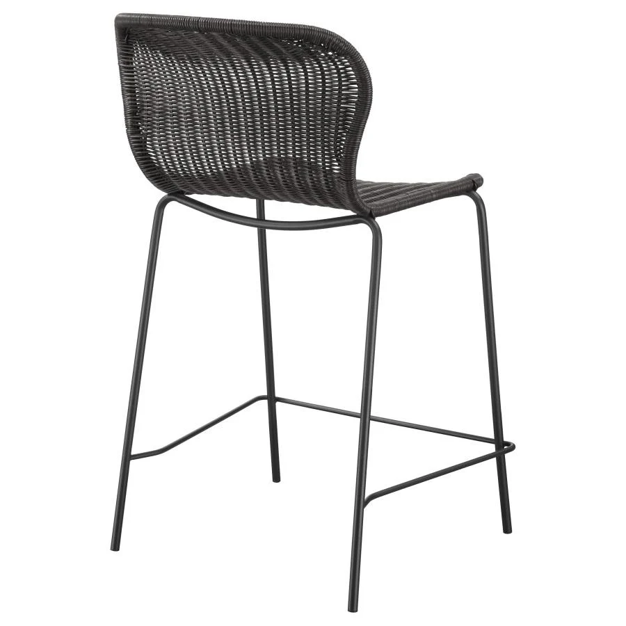 Mckinley Faux Rattan Metal Bar and Counter Chair Pair in Brown - Image 5