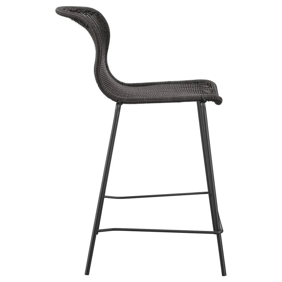 Mckinley Faux Rattan Metal Bar and Counter Chair Pair in Brown - Image 6