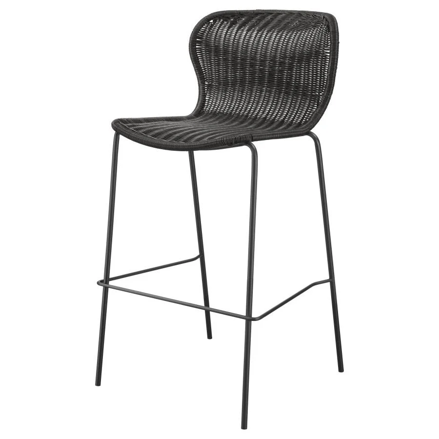 Mckinley Faux Rattan Metal Bar and Counter Chair Pair in Brown - Image 9