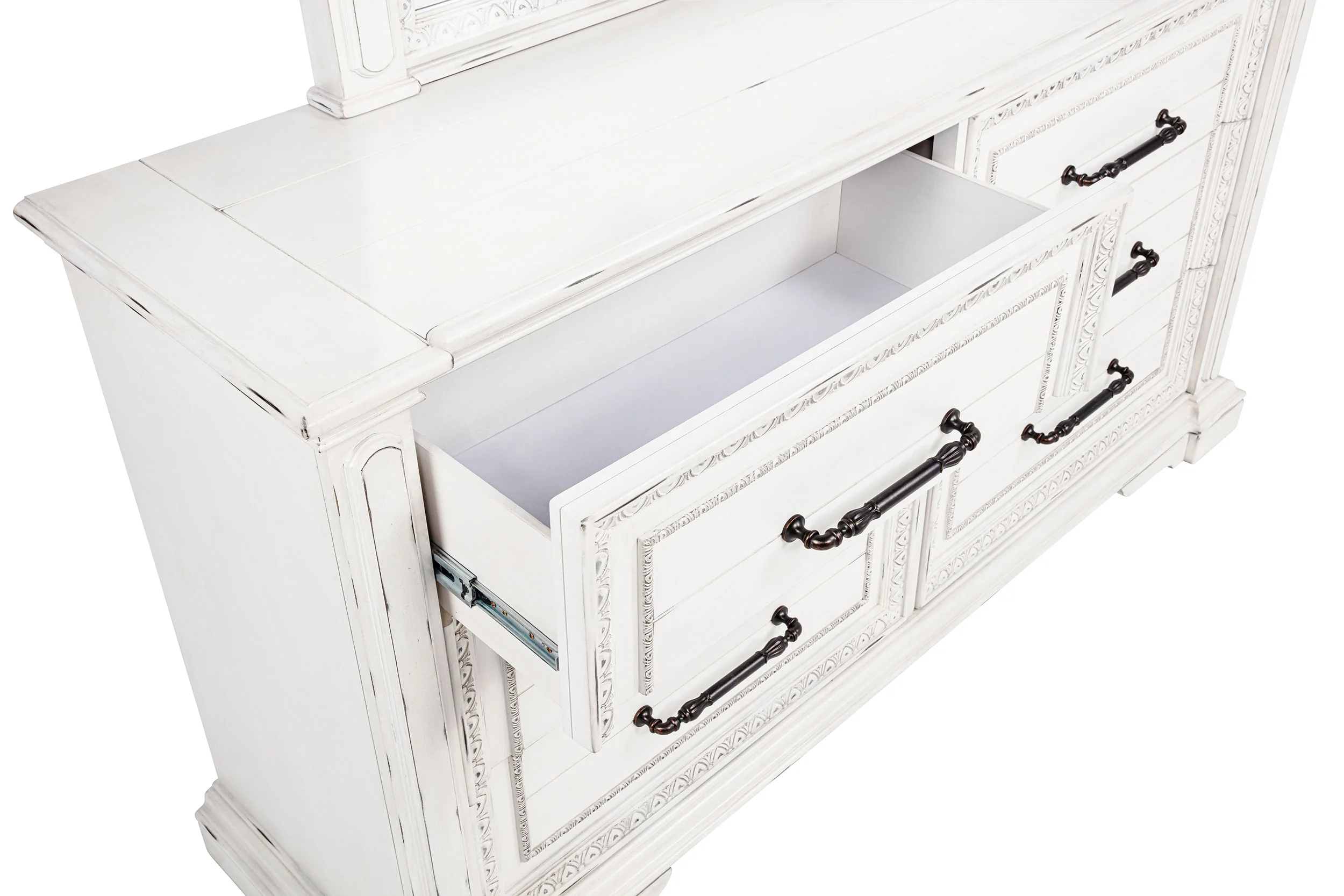 McKinney 6-Drawer Dresser with Mirror - Vintage White - Image 14