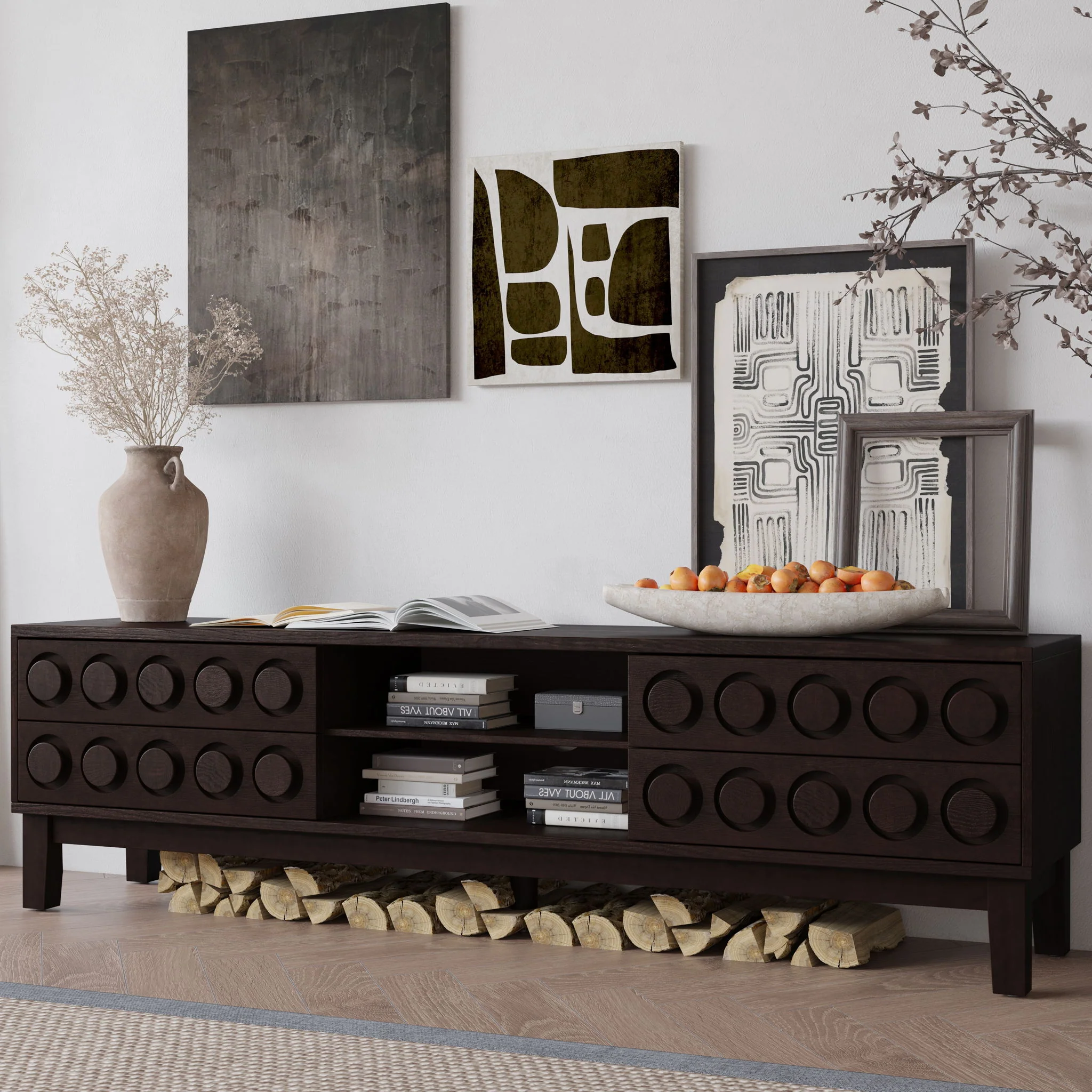 Media Console With 4 Drawers And Cable Management - Image 23
