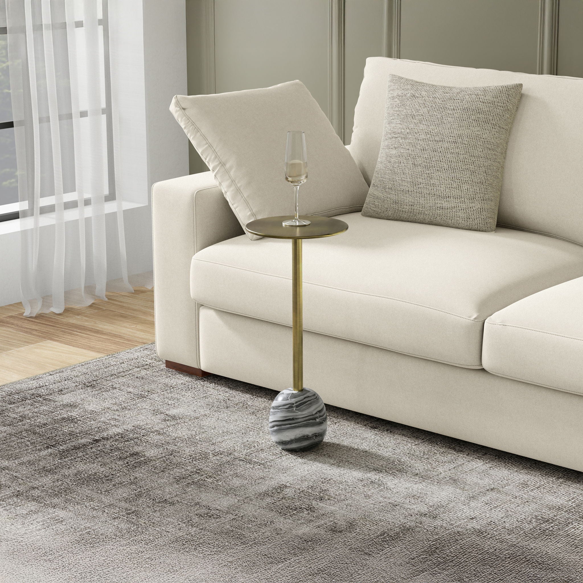 Melene - Side Table - Gray / Gold - Image 5