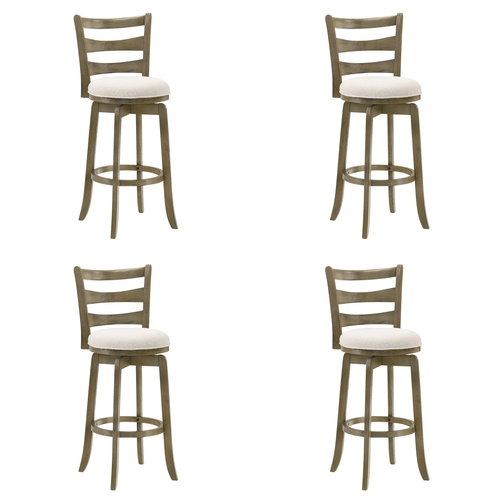 Melindra - Modern Farmhouse Swivel Wood Bar Height Kitchen Bar Stool - Image 4