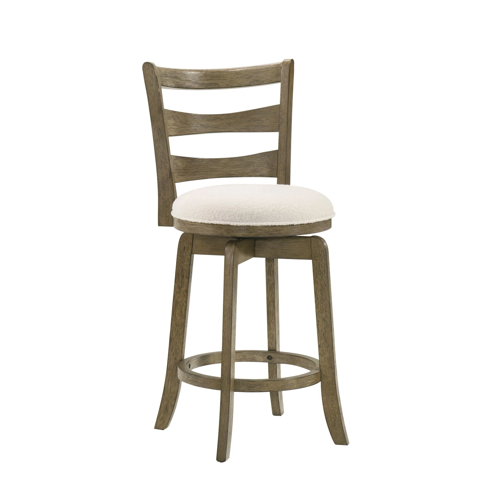 Melindra - Modern Farmhouse Swivel Wood Counter Height Kitchen Bar Stool - Image 6