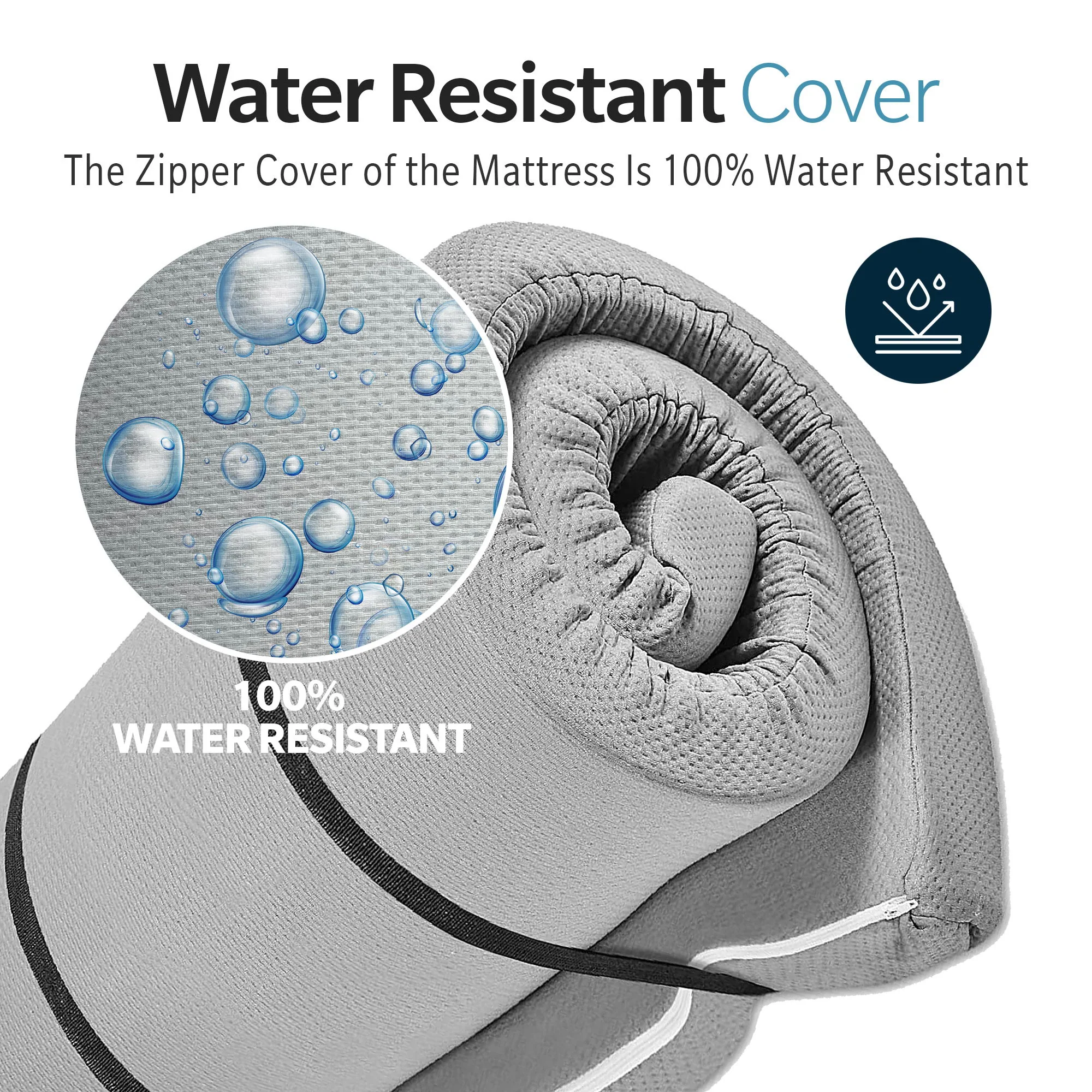 Memory Foam Camping Mattress, Foldable, Portable Comfort With Water Resistant Cover - Image 6
