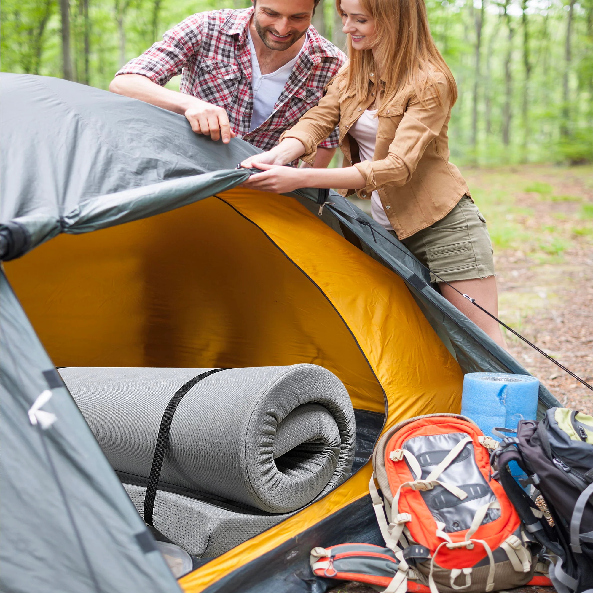 Memory Foam Camping Mattress, Foldable, Portable Comfort With Water Resistant Cover - Image 9