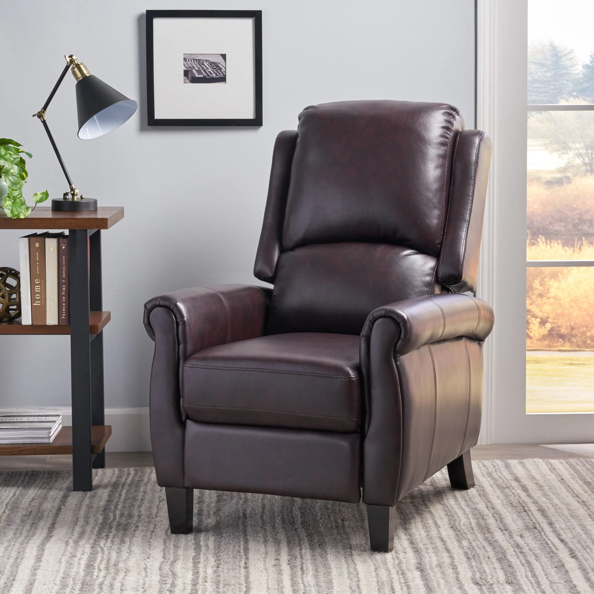 Memphis - Standard Recliner Club Chair - Burgundy - Image 9
