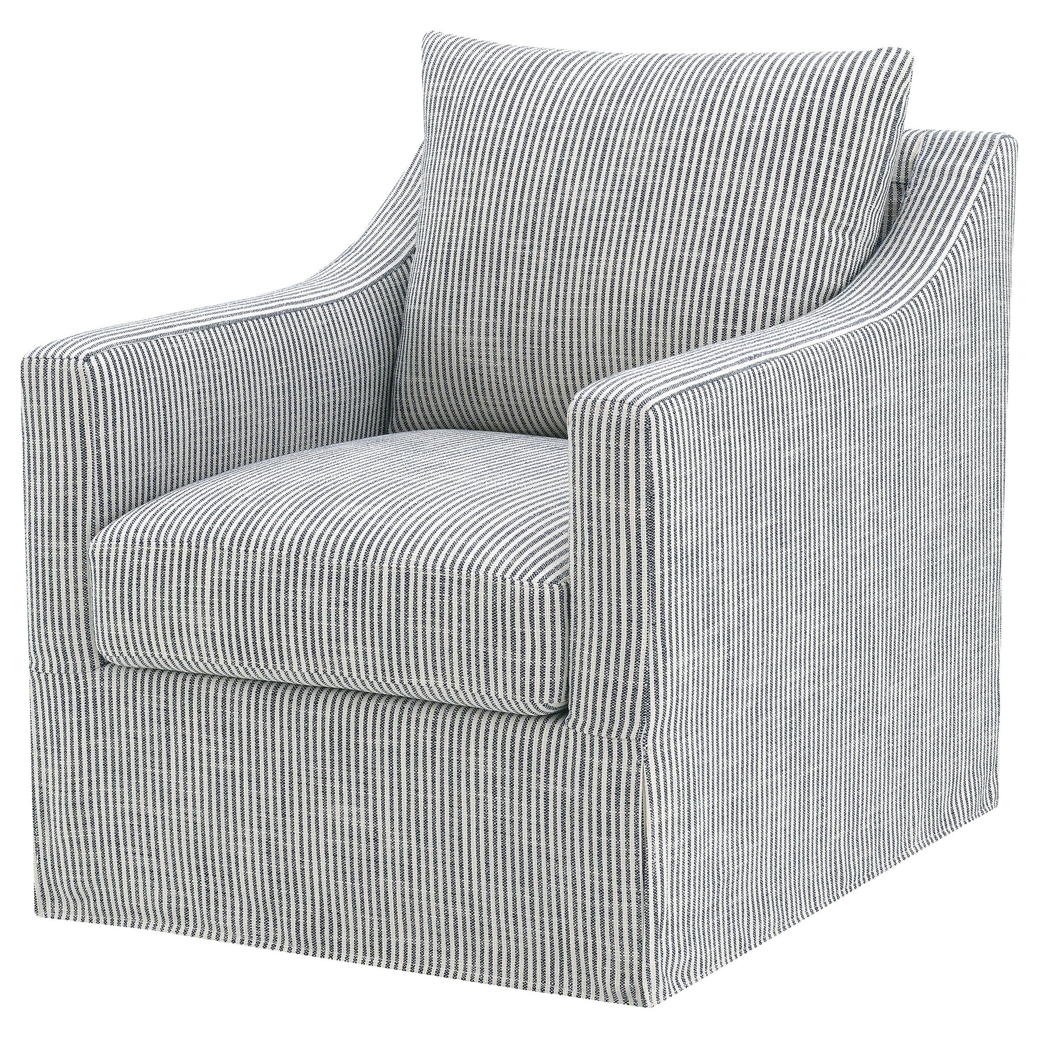 Merced - Upholstered Sloped Arm Accent Swivel Chair With 360 Degree Swivel Base - Gray - Image 4