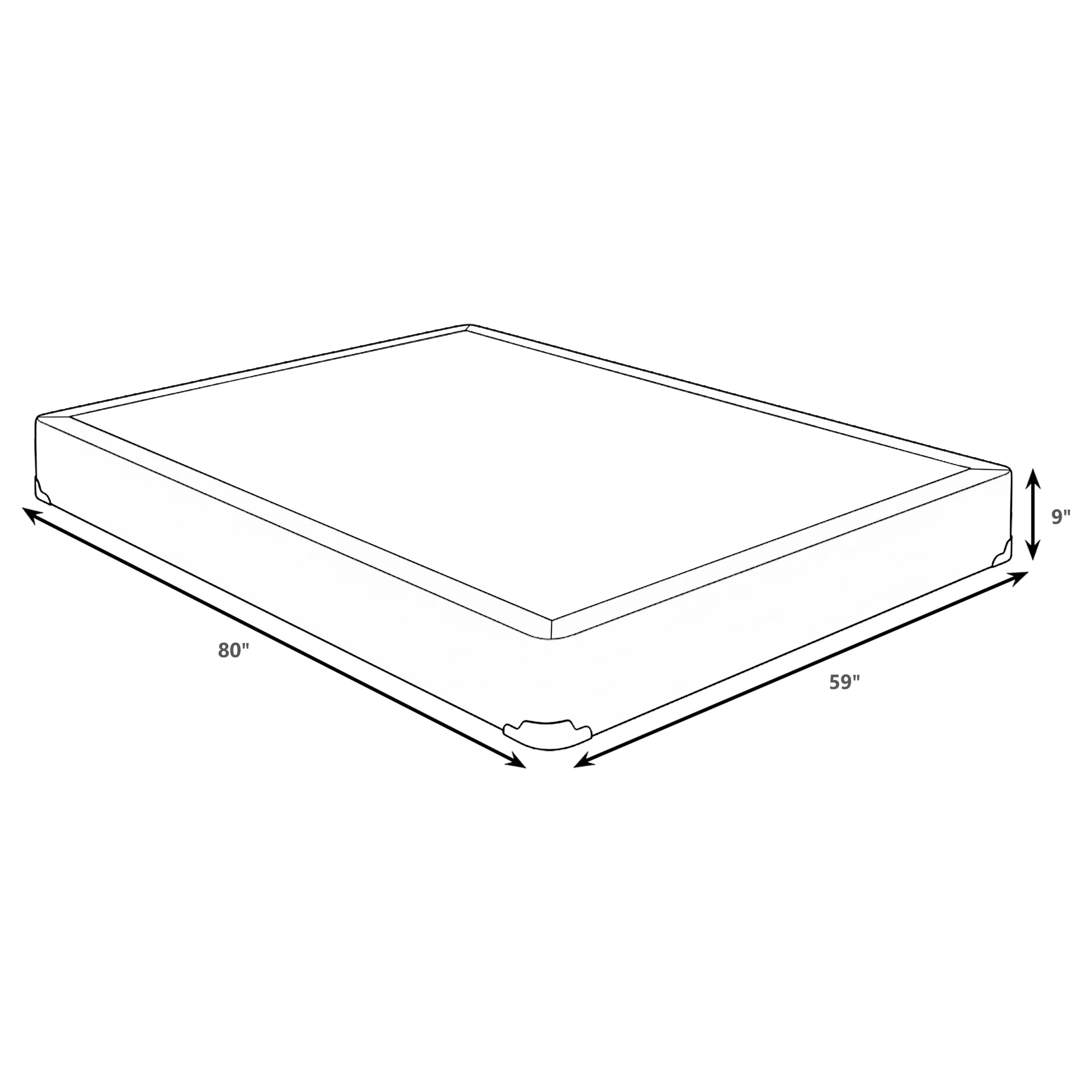 Mercer 9-Inch Queen Standard Box Spring Foundation, Grey - Image 2