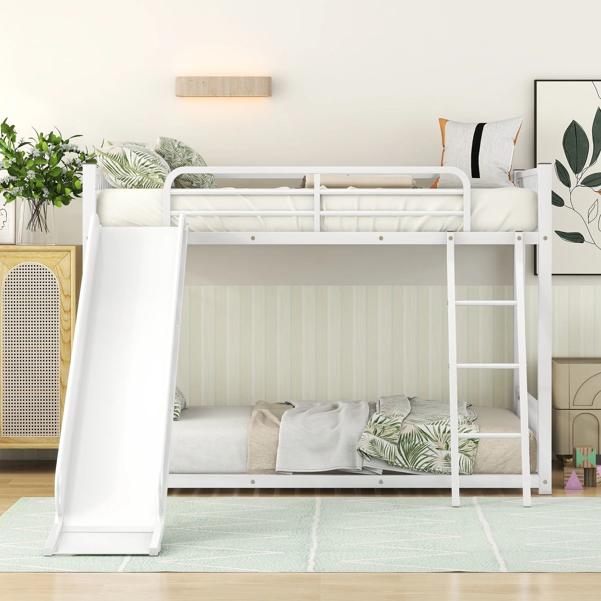 Metal Bunk Bed With Slide, Durable Steel Frame - Image 16