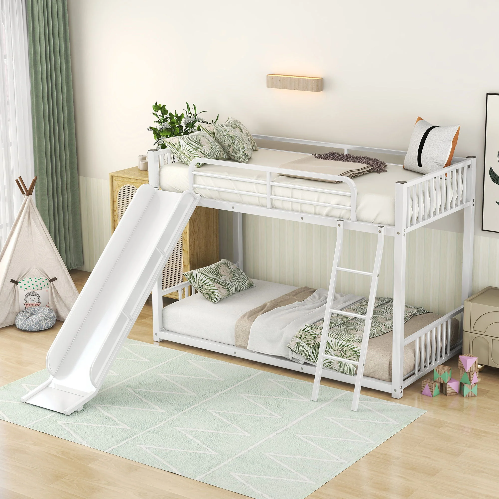 Metal Bunk Bed With Slide, Durable Steel Frame - Image 7