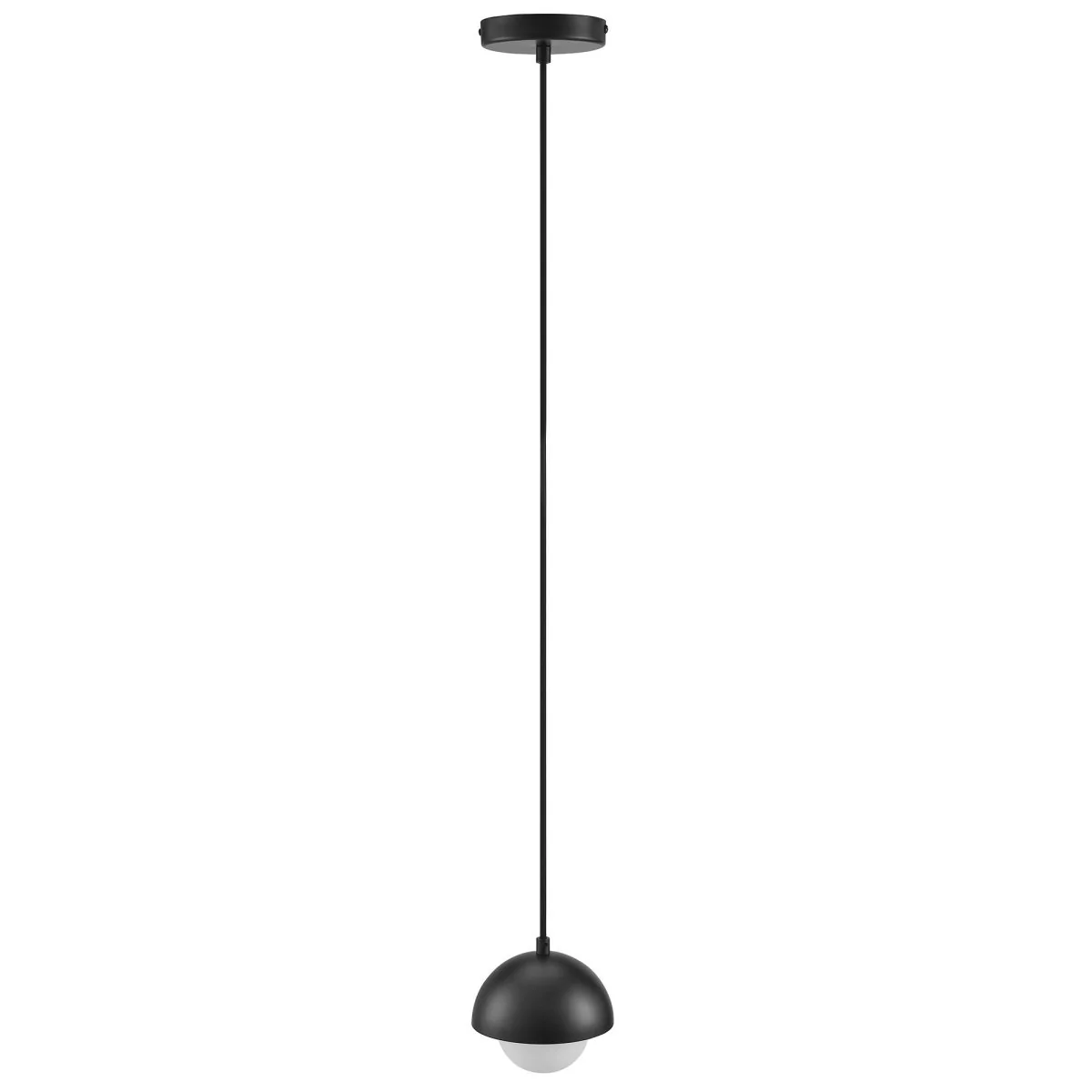 Metal Dome and Opal Glass Globe Pendant Ceiling Light Fixture, Modern Hanging - Image 17