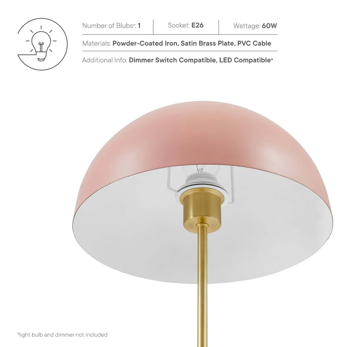 Metal Dome Table Lamp — Modern Mid-Century Accent Lighting for Living Room & Bedroom - Image 4