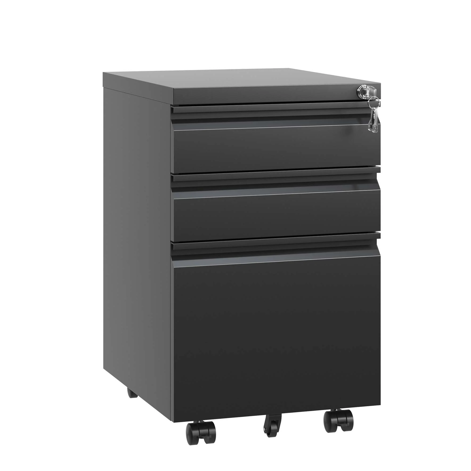 Metal Drawer Mobile File Cabinet With Lock For Home Office Organizer - Image 5