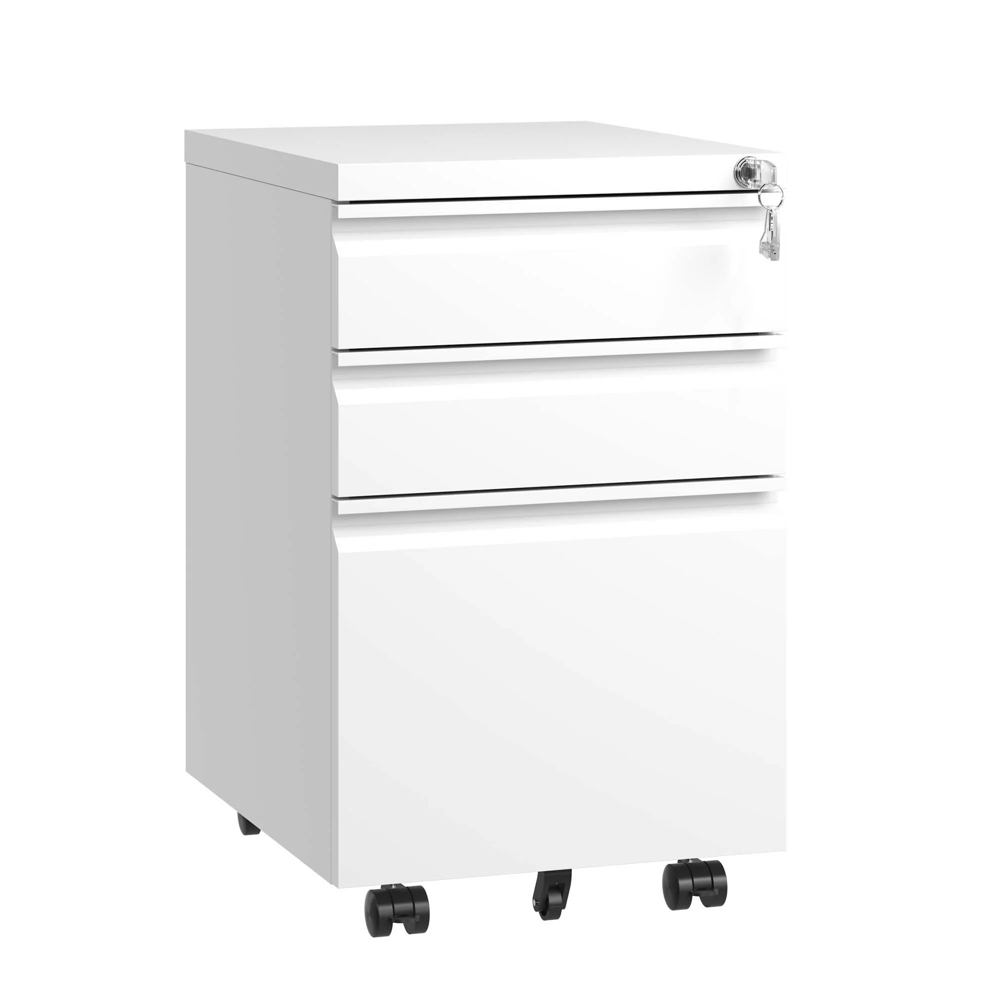 Metal Drawer Mobile File Cabinet With Lock For Home Office Organizer - Image 8