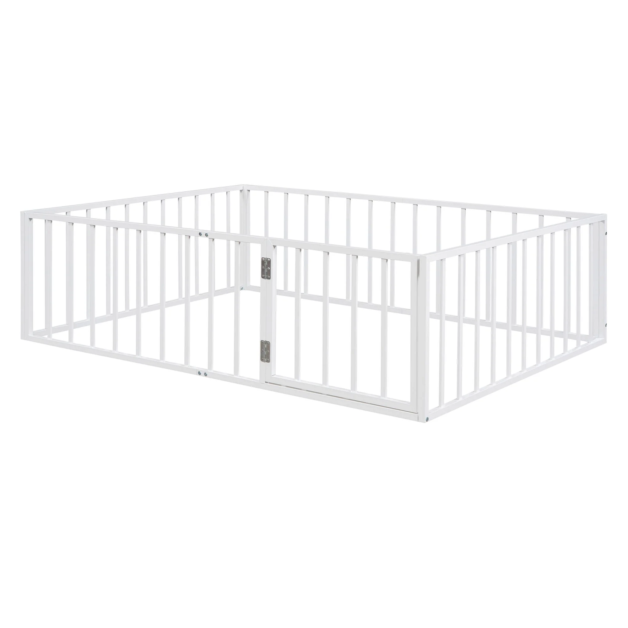 Metal Floor Bed Frame With Fence And Door - Image 52