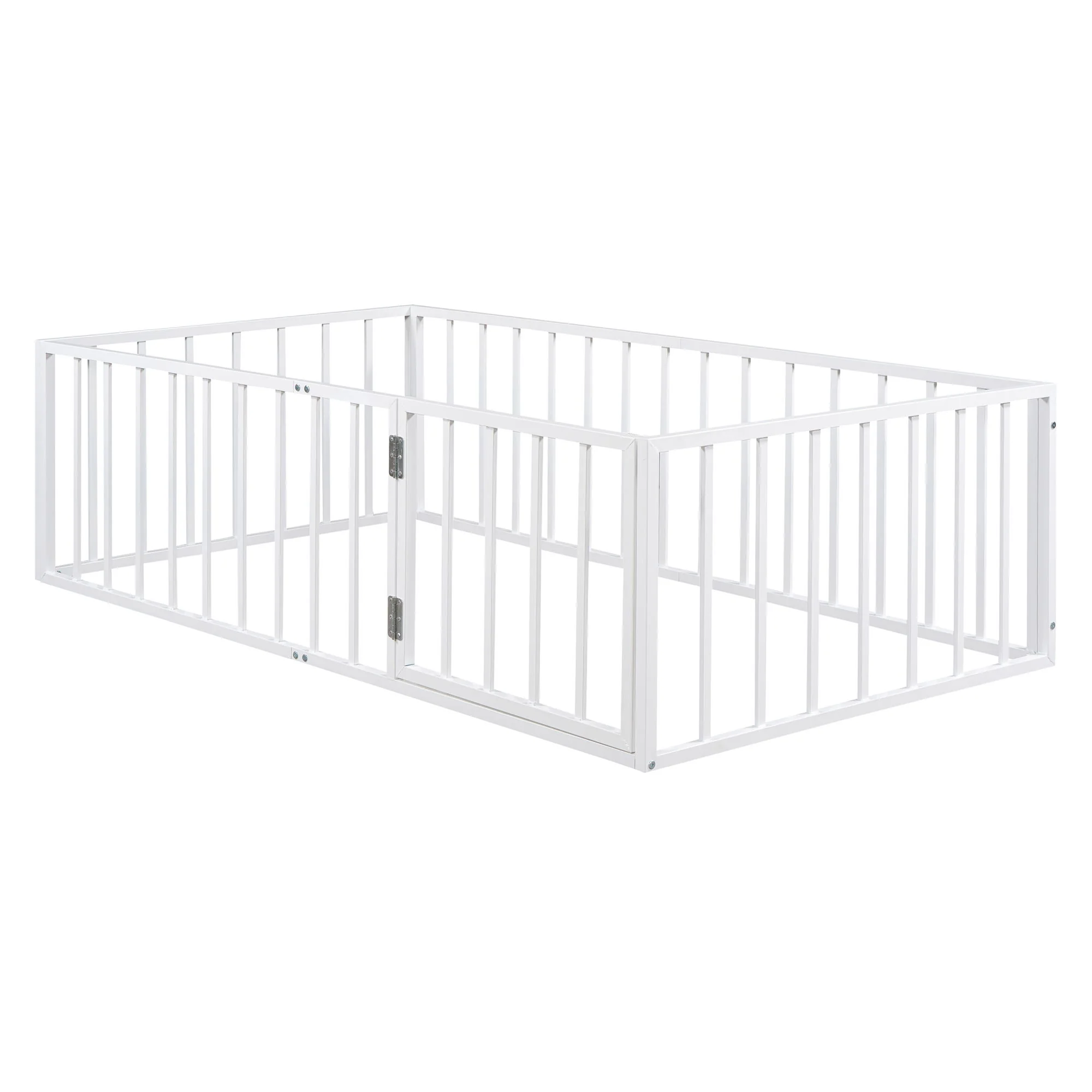 Metal Floor Bed Frame With Fence And Door - Image 57