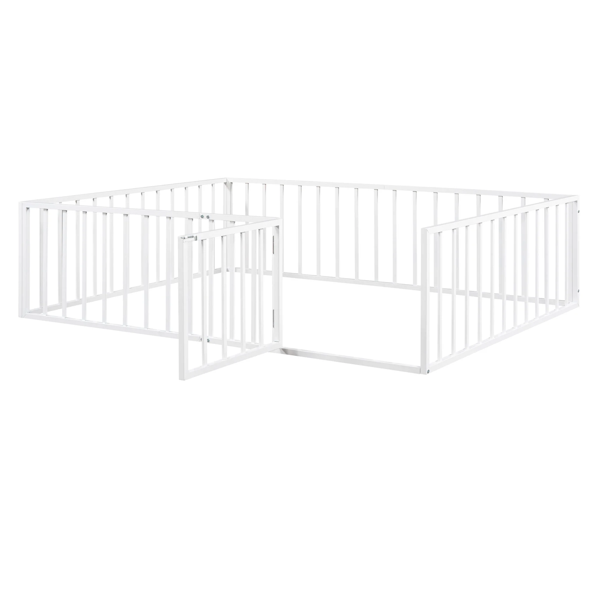 Metal Floor Bed Frame With Fence And Door - Image 60