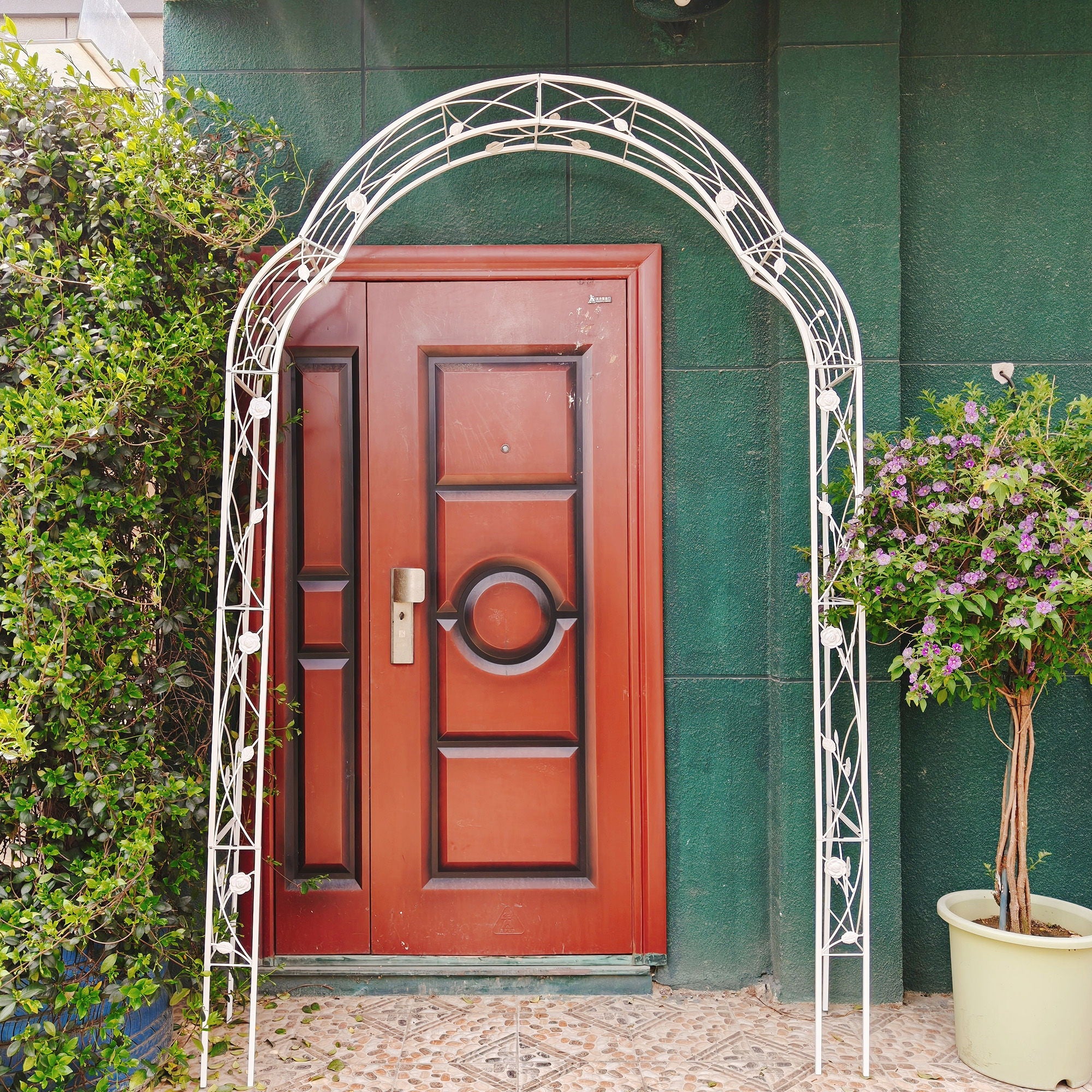 Metal Garden Arch Assemble Freely With 8 Styles Garden Arbor Trellis Climbing Plants Support Rose Arch - Image 11