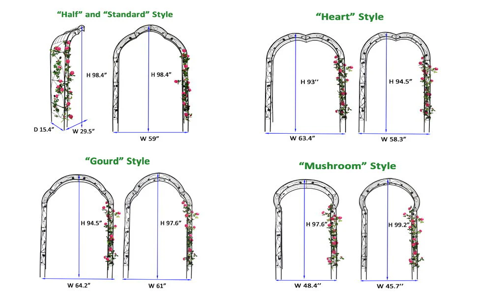 Metal Garden Arch Assemble Freely With 8 Styles Garden Arbor Trellis Climbing Plants Support Rose Arch - Image 7