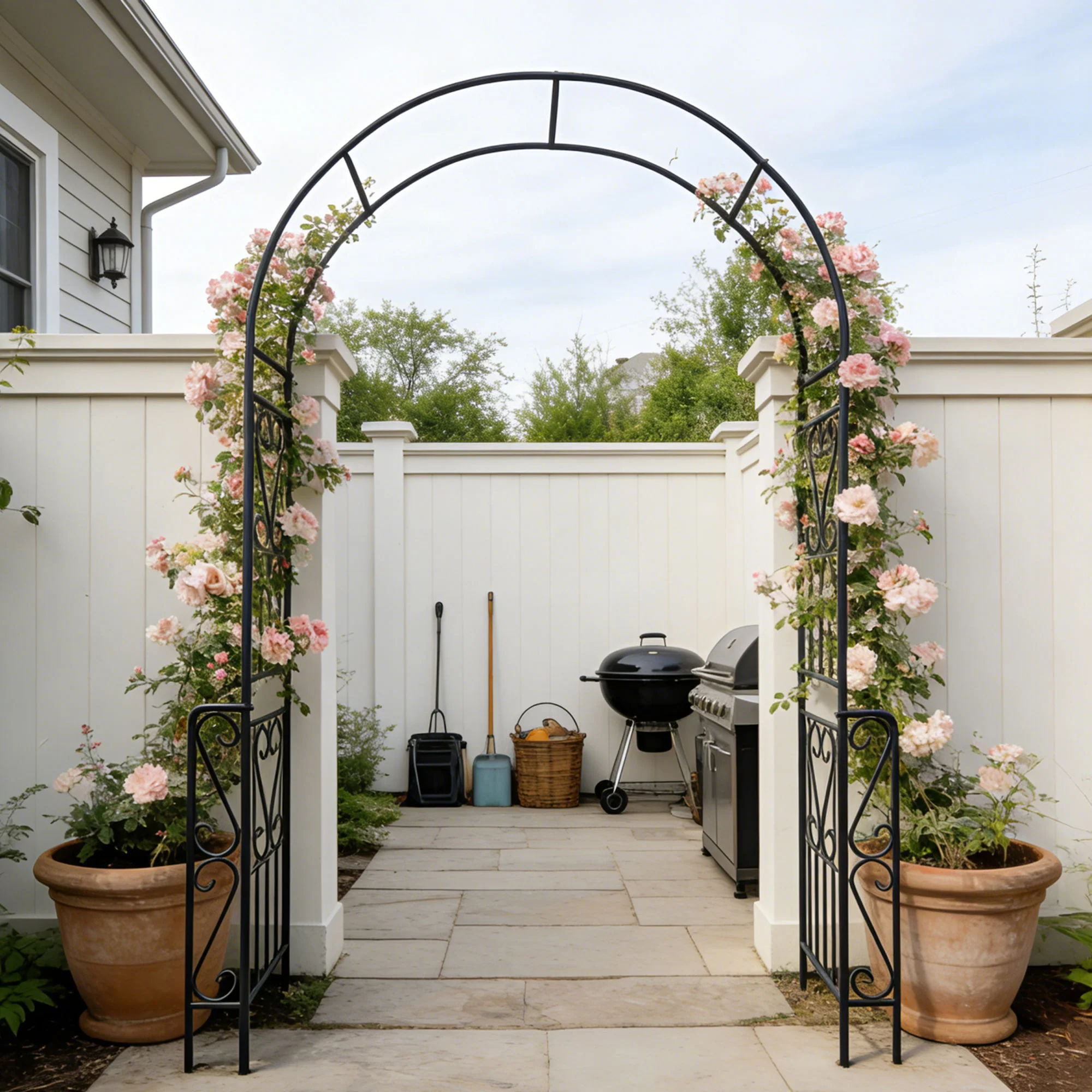 Metal Garden Arch Garden Arbor Trellis Climbing Plants Support Rose Arch Outdoor Arch - Image 11