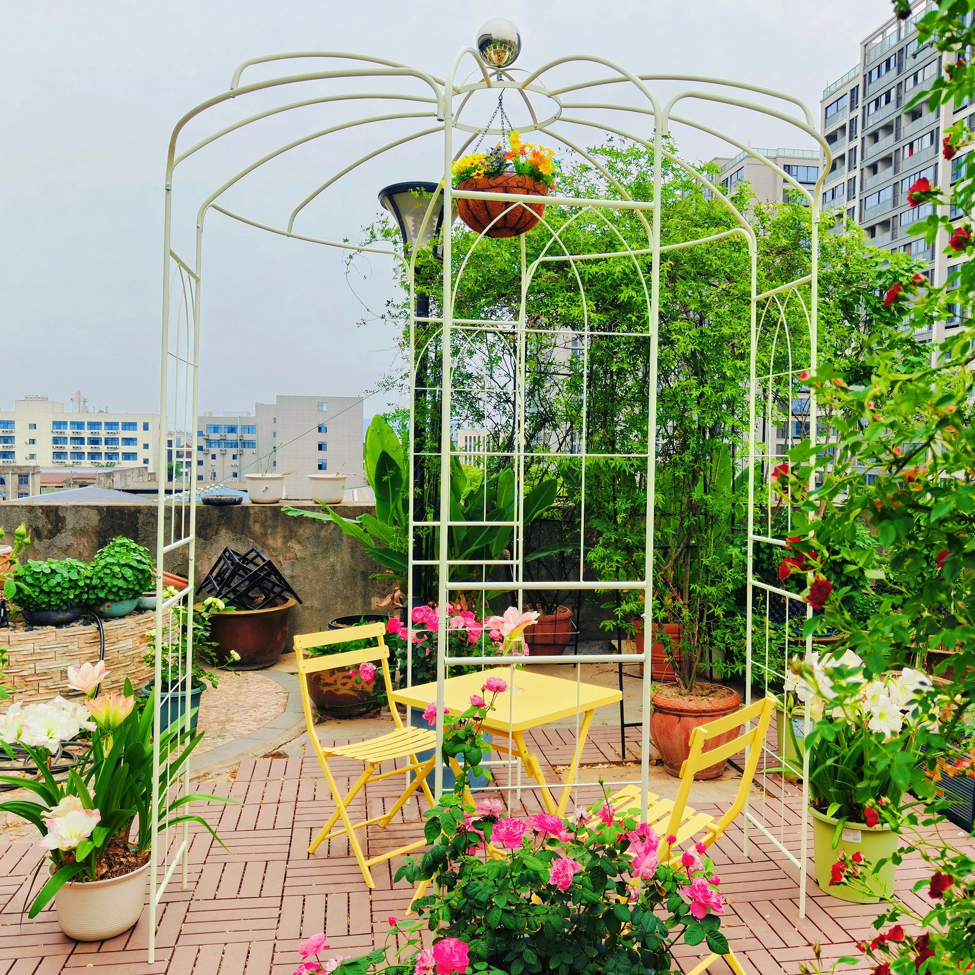 Metal Garden Arch Iron Garden Arbors Gazebo Dia High Birdcage Shape Pergola Pavilion For Wedding Ceremony - Image 5