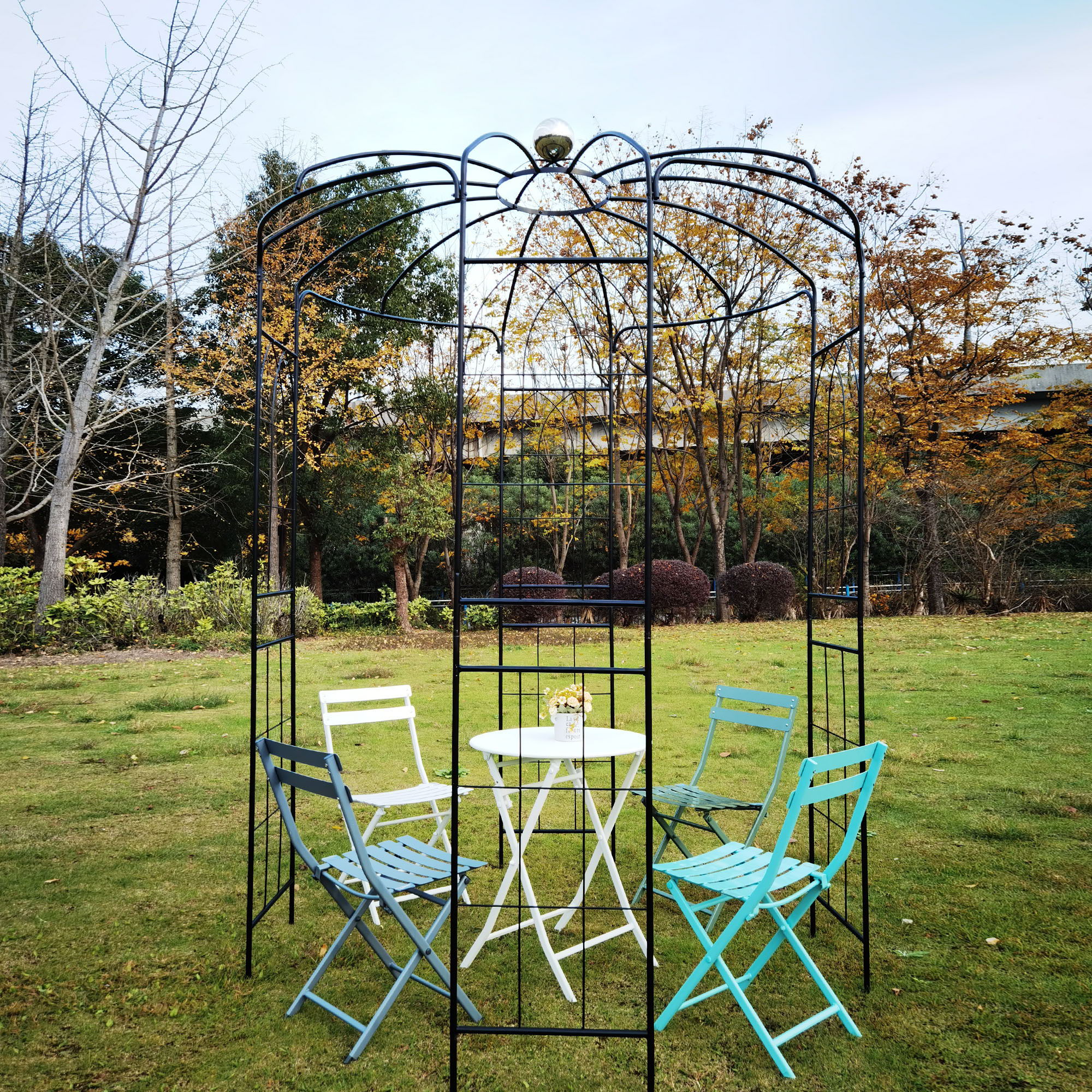 Metal Garden Arch Iron Garden Arbors Gazebo Dia High Birdcage Shape Pergola Pavilion For Wedding Ceremony - Image 8
