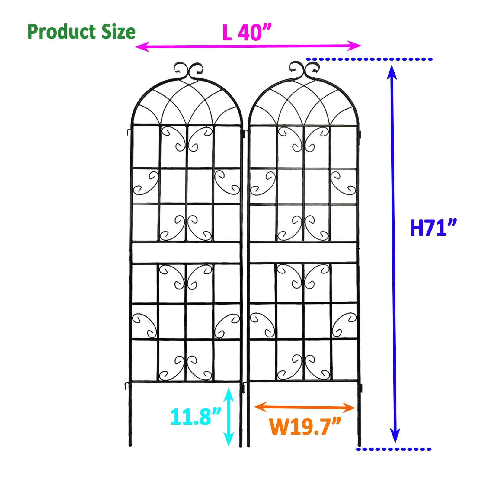 Metal Garden Rustproof Trellis For Climbing Plants Outdoor Flower Support - Image 16