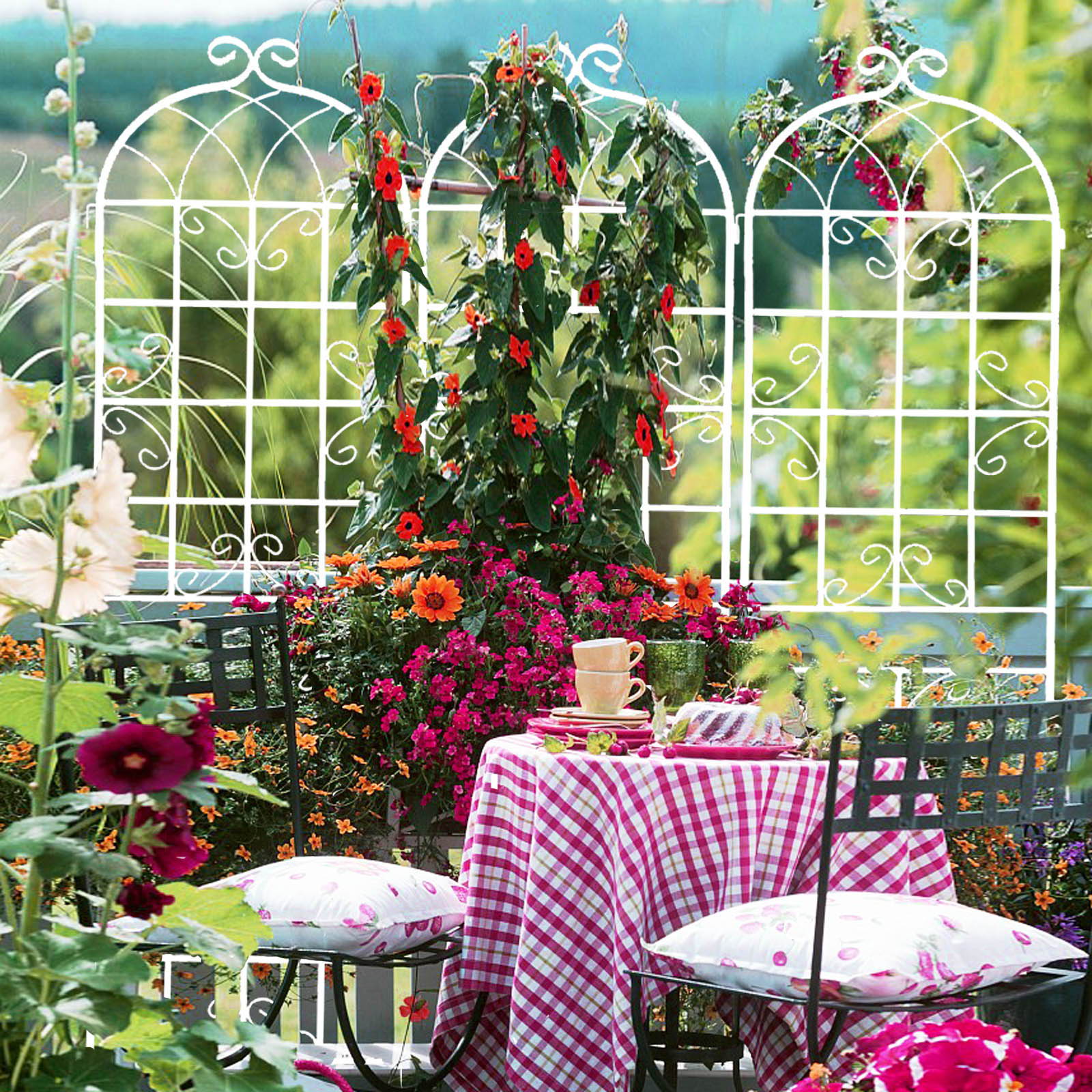 Metal Garden Rustproof Trellis For Climbing Plants Outdoor Flower Support - Image 21