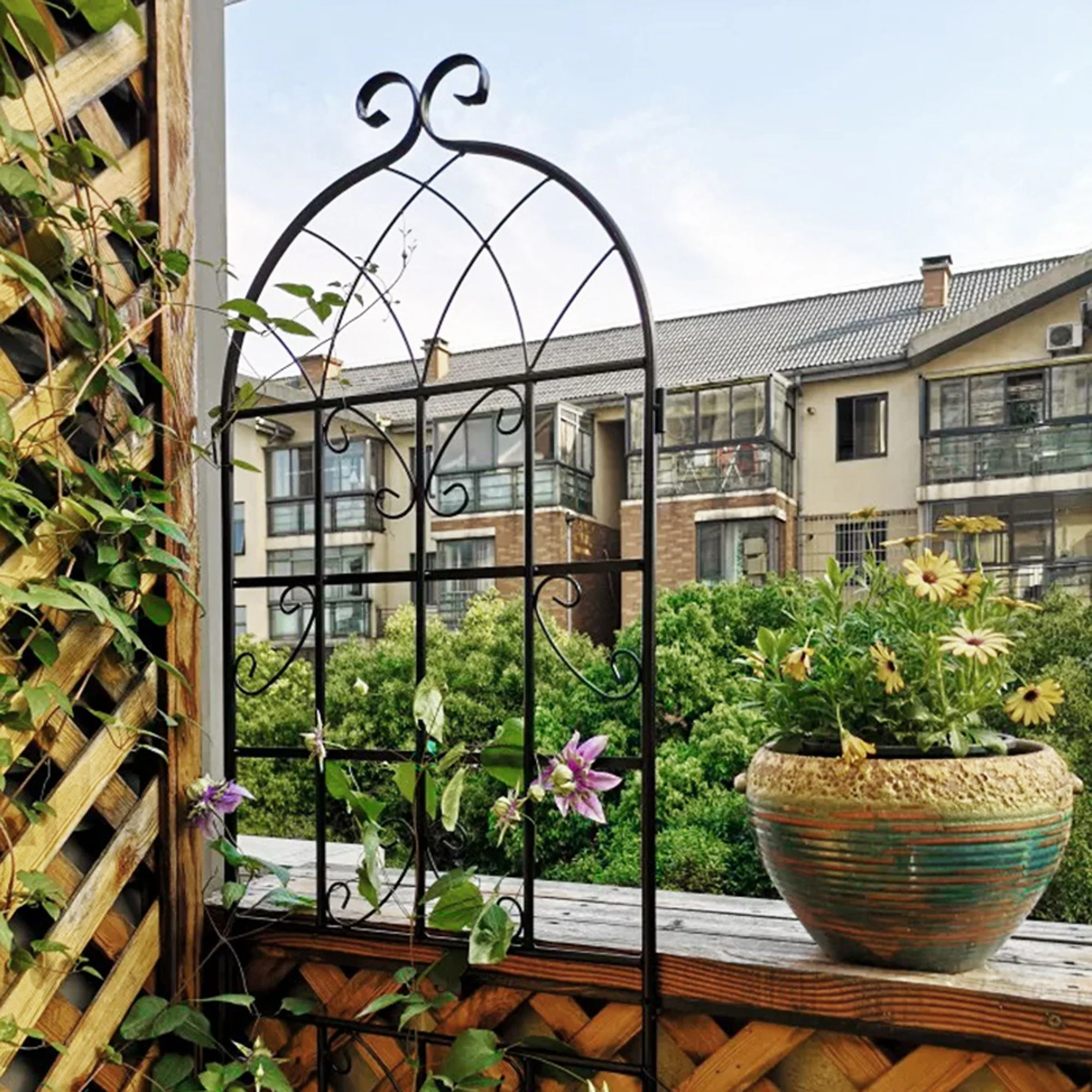 Metal Garden Rustproof Trellis For Climbing Plants Outdoor Flower Support - Image 32