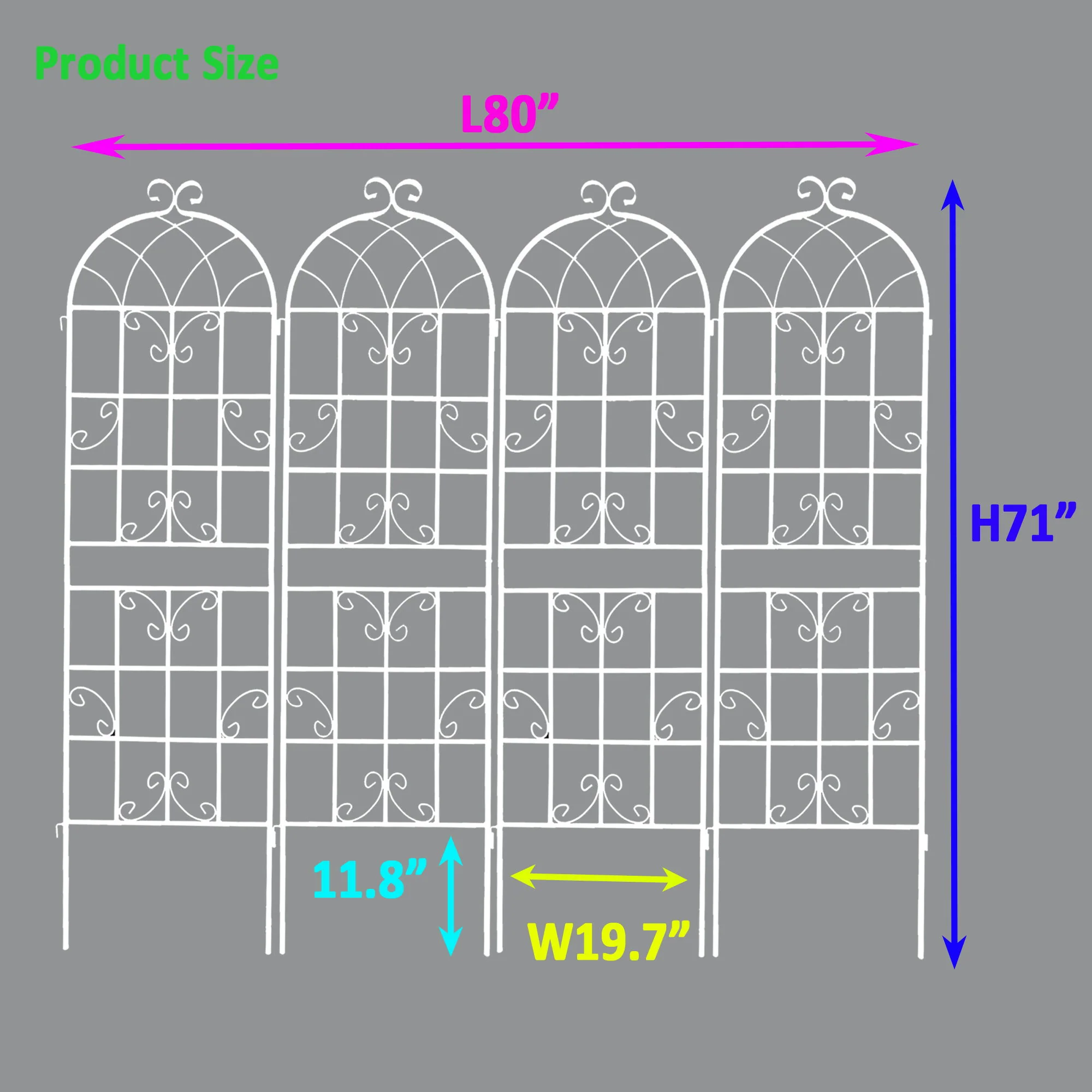 Metal Garden Rustproof Trellis For Climbing Plants Outdoor Flower Support - Image 44
