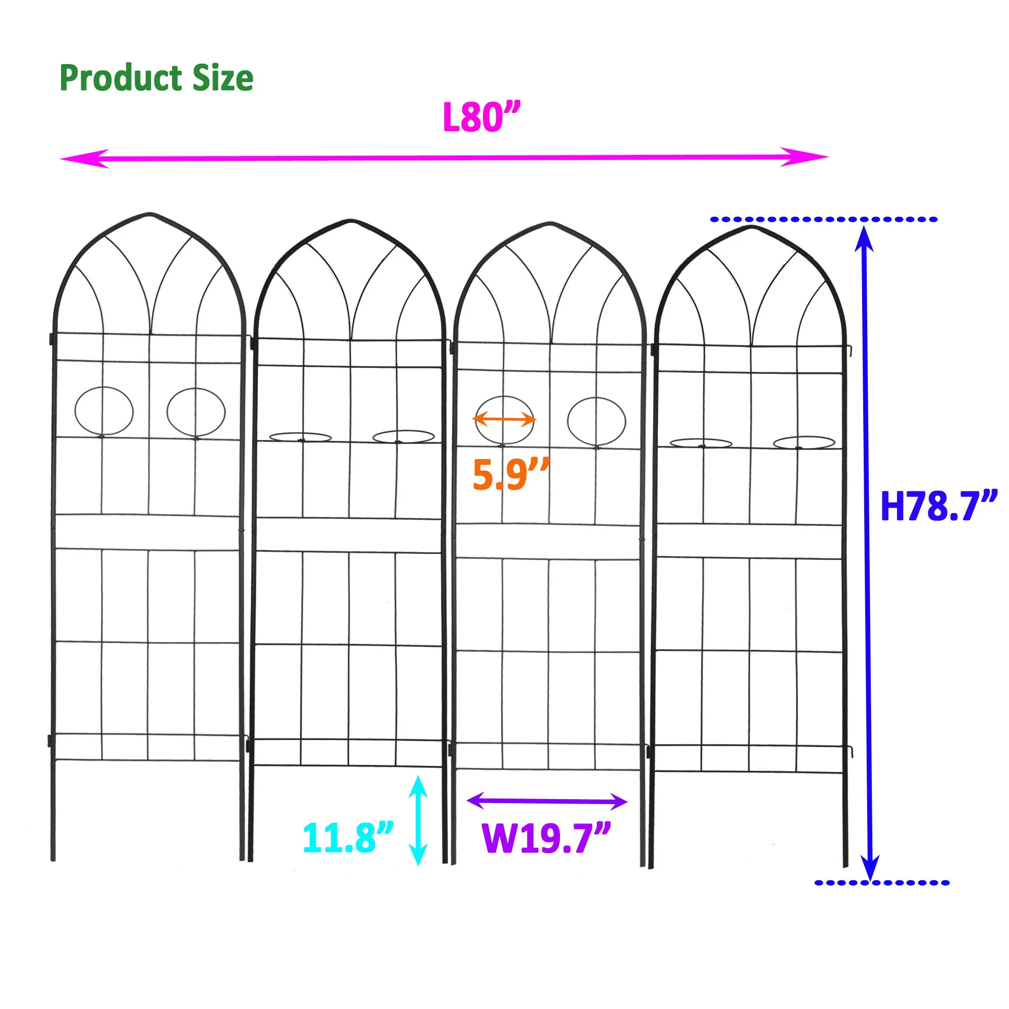 Metal Garden Trellis Rustproof Trellis For Climbing Plant, Outdoor Flower Support - Image 4