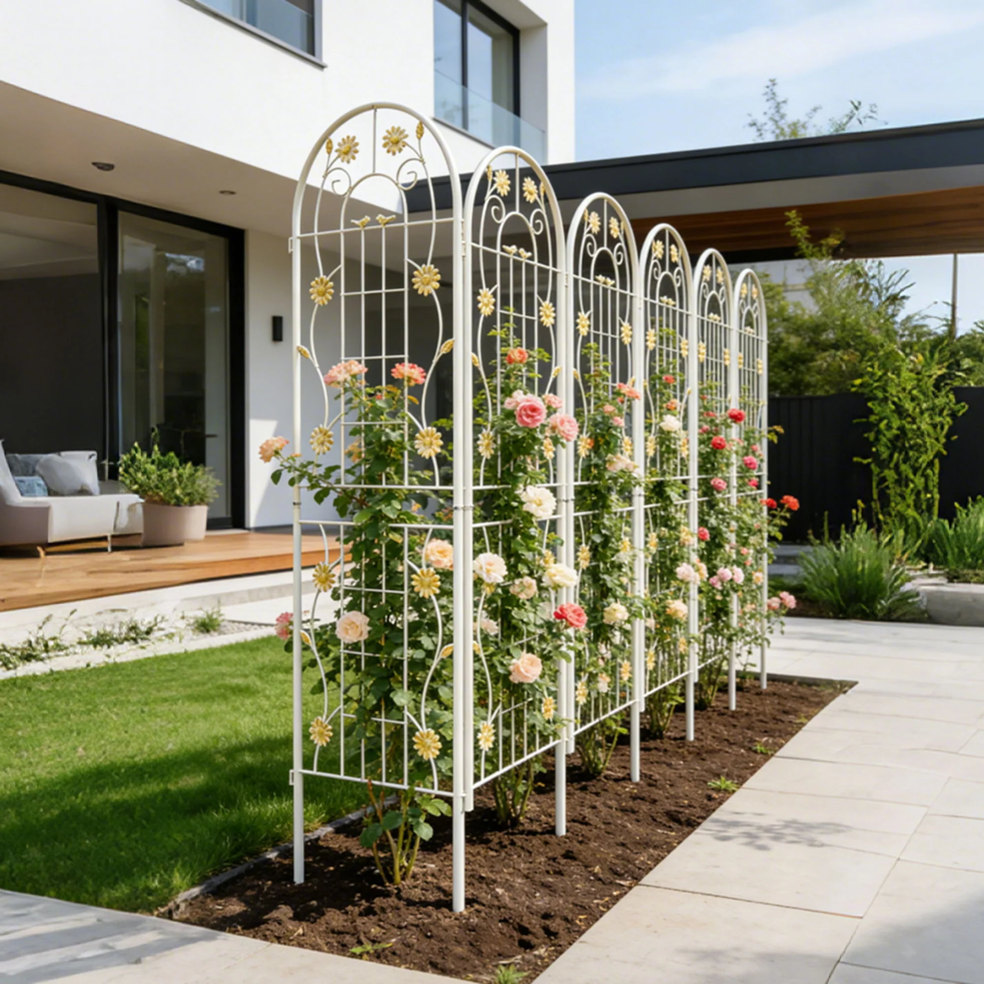 Metal Garden Trellis Rustproof Trellis For Climbing Plant Outdoor Flower Support - Image 14