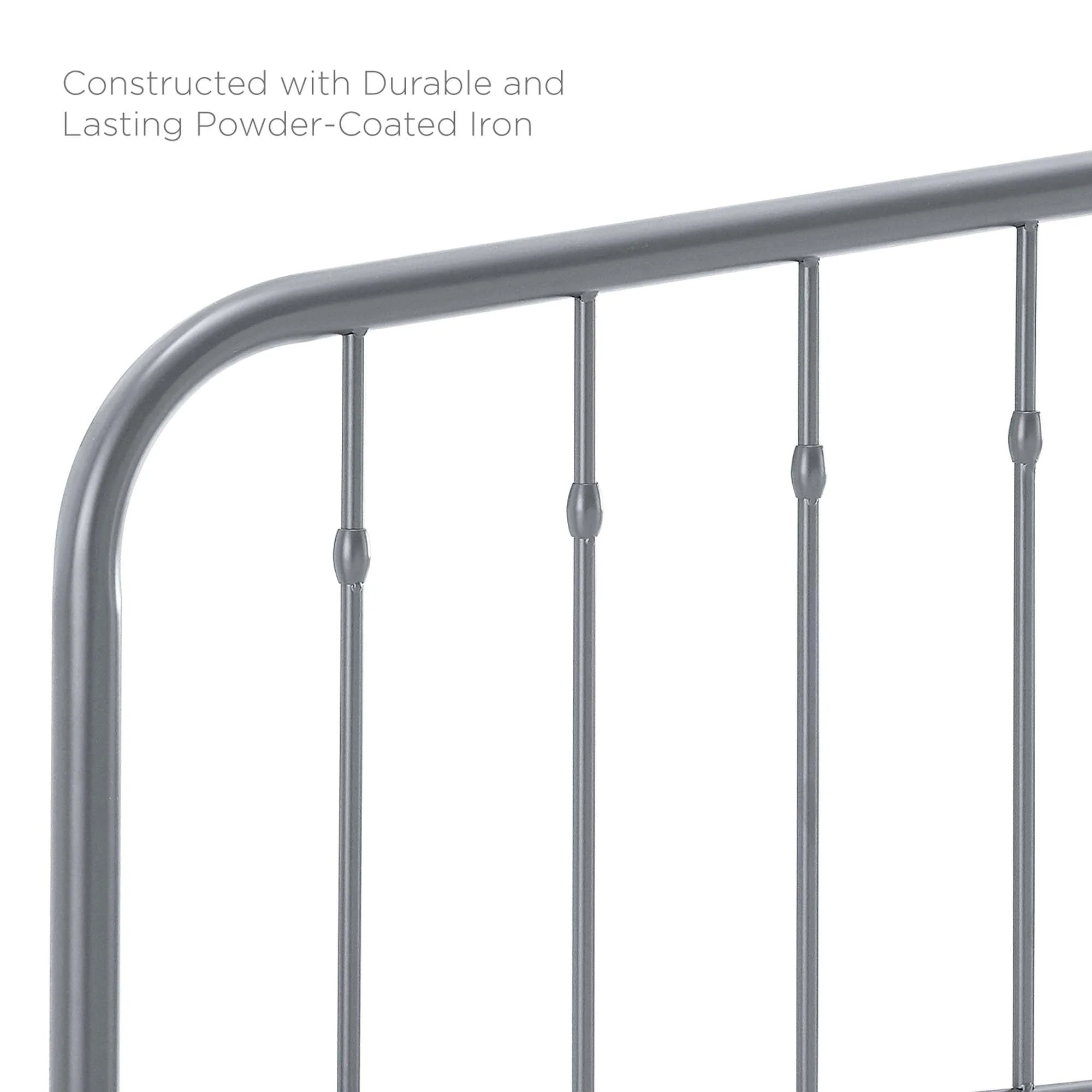 Metal Headboard with Arched Spindle Design - Image 12