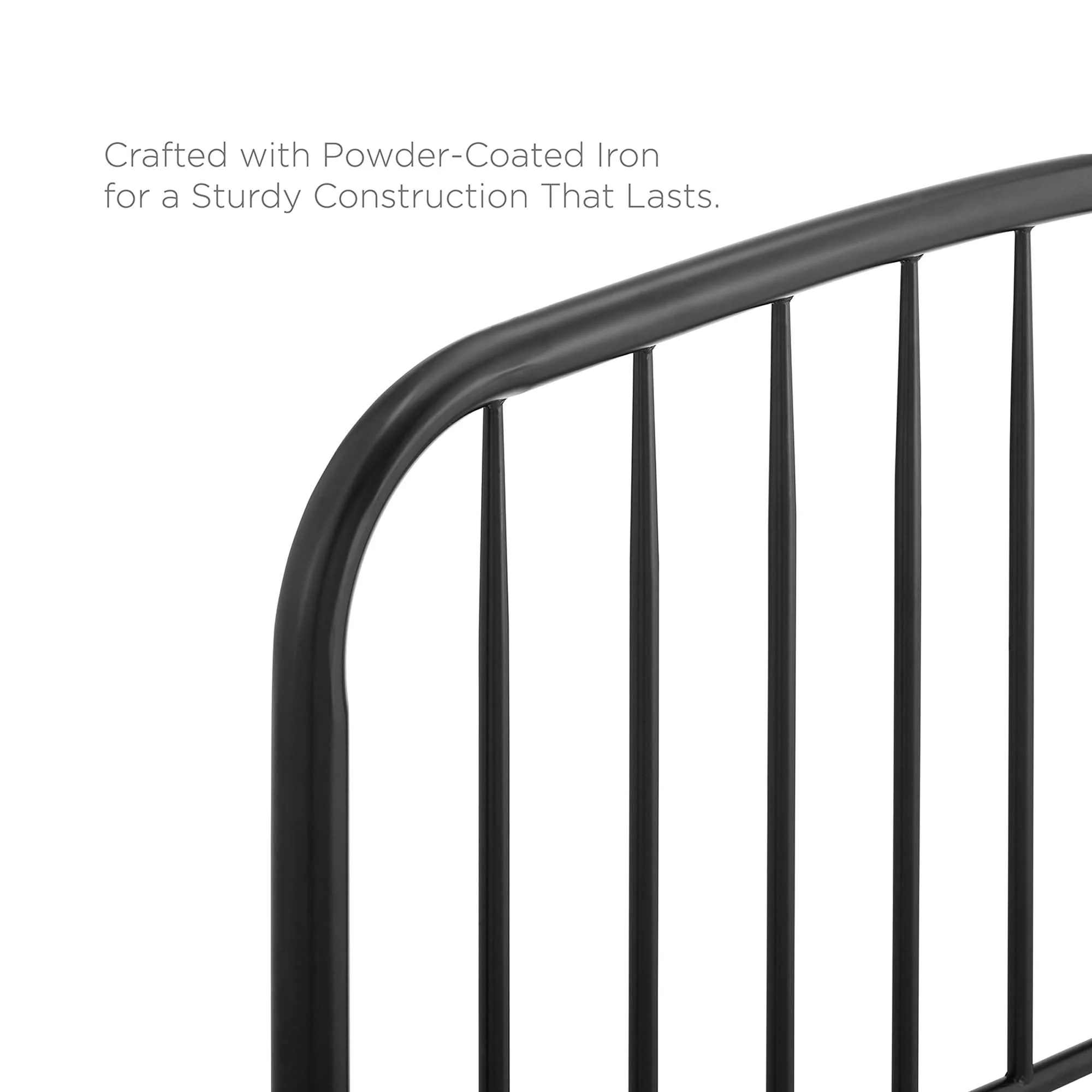 Metal Headboard with Arched Spindle Design - Image 6