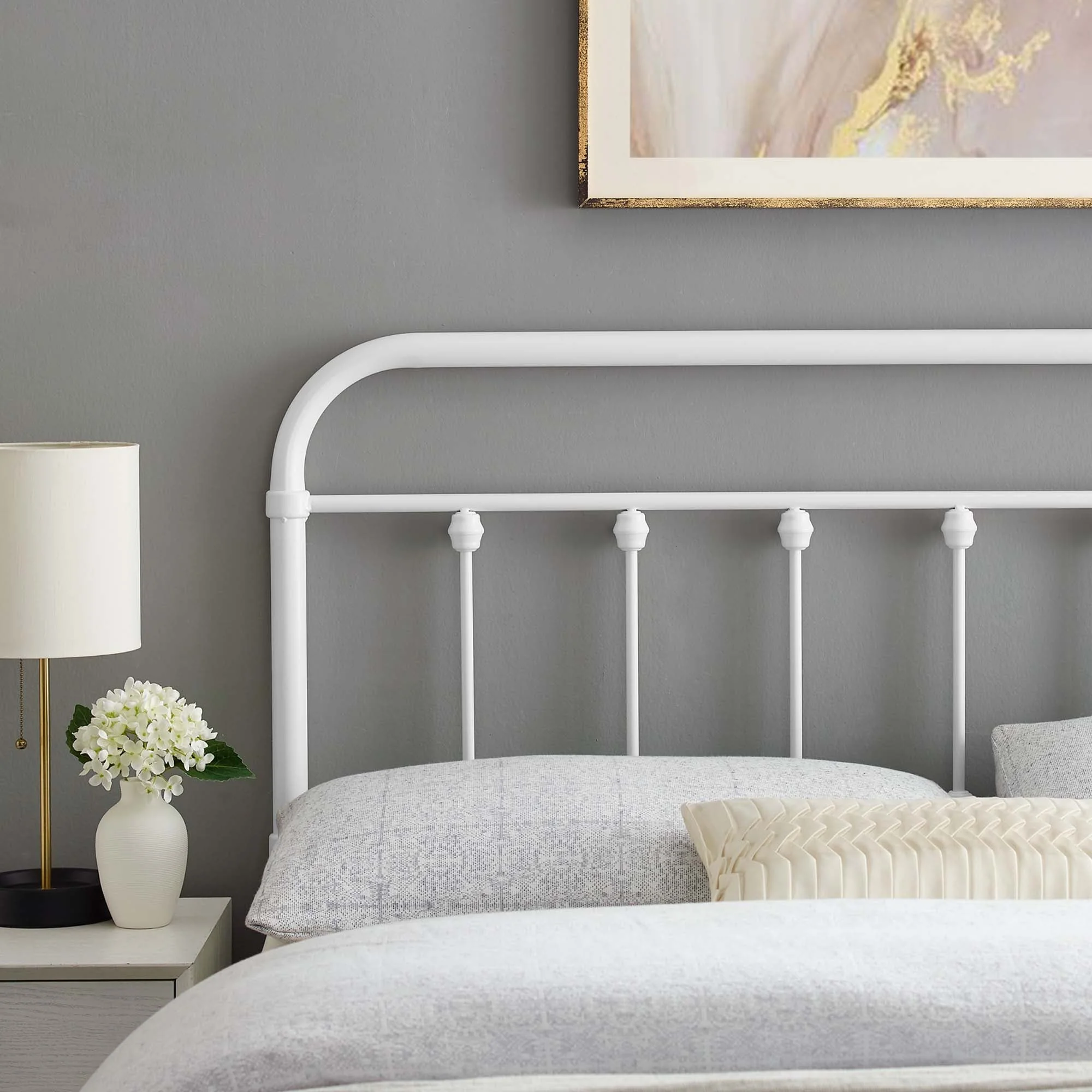 Metal Headboard with Farmhouse-Inspired Design - Image 59