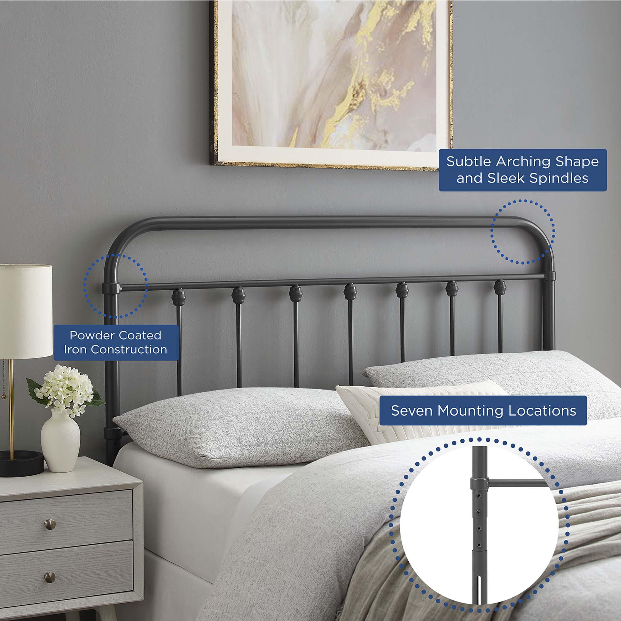 Metal Headboard with Farmhouse-Inspired Design - Image 68
