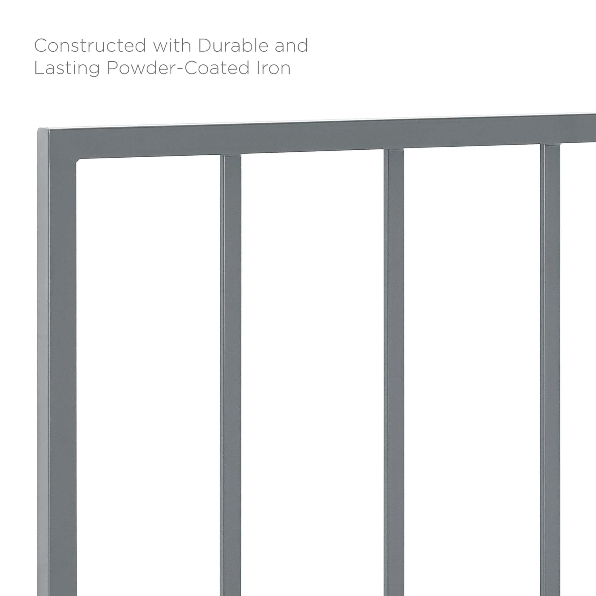 Metal Headboard with Modern Spindle Design - Image 18